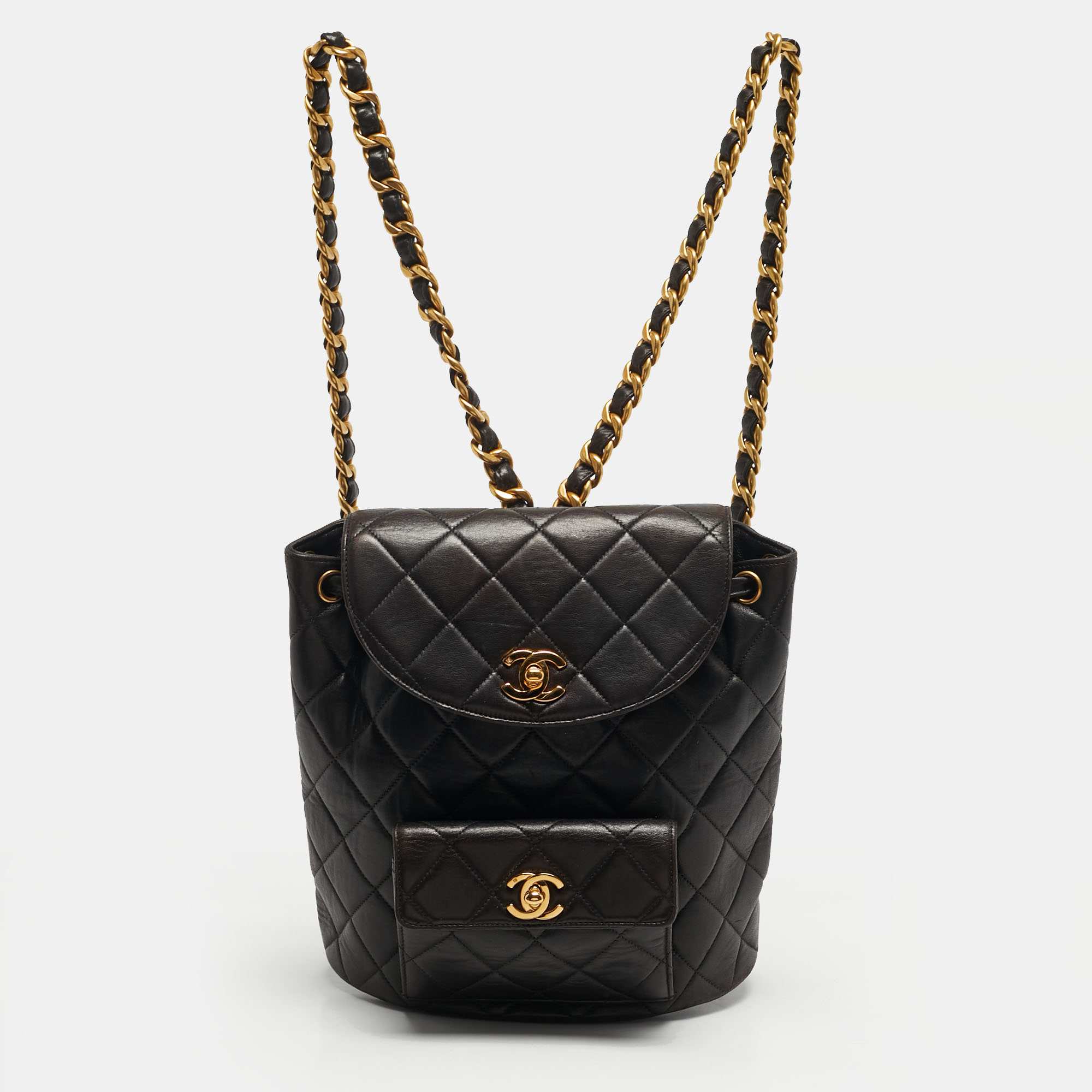 Pre-owned Chanel Duma Choco Brown Quilted Leather Backpack