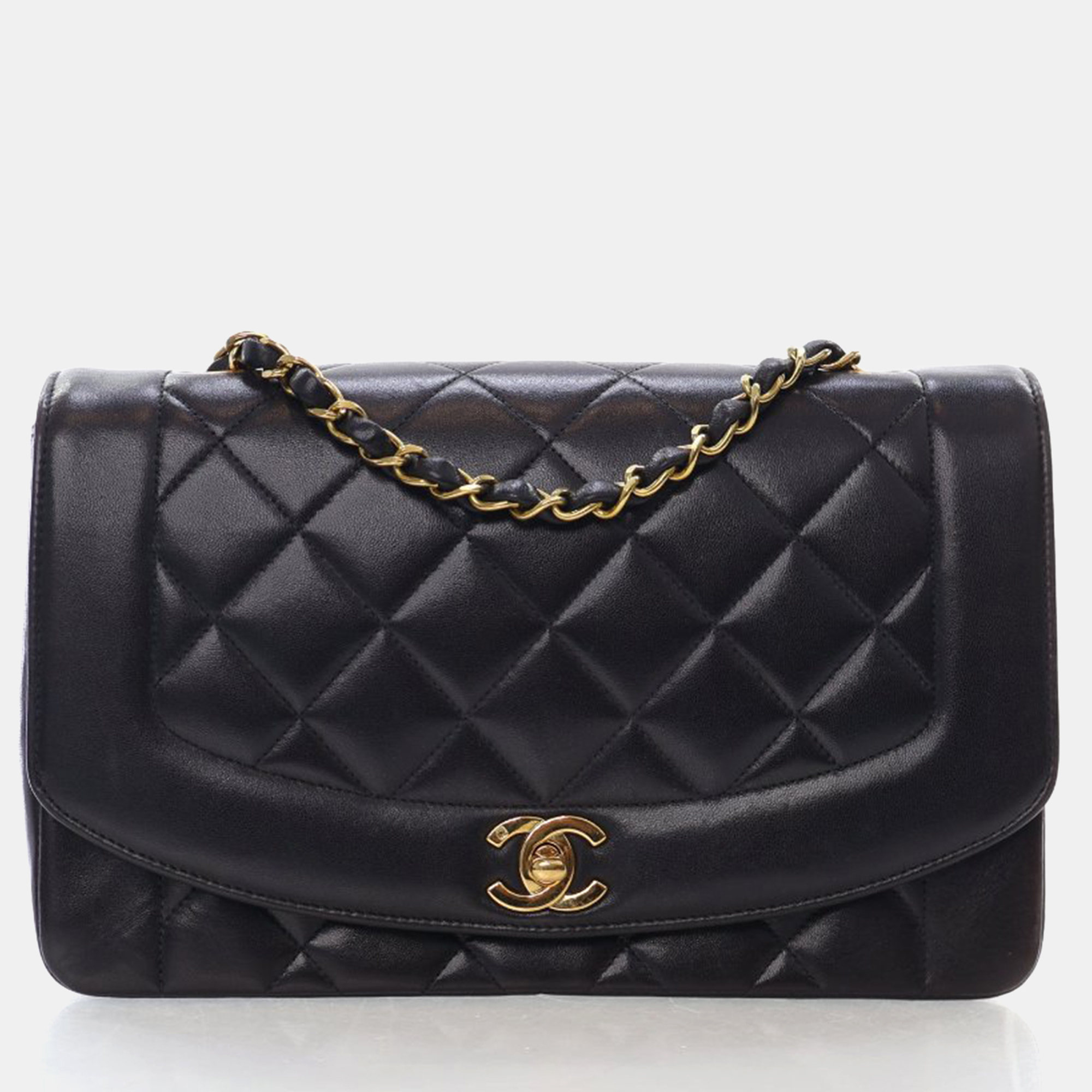 

Chanel Vintage Medium Lambskin Diana Flap Bag, Black