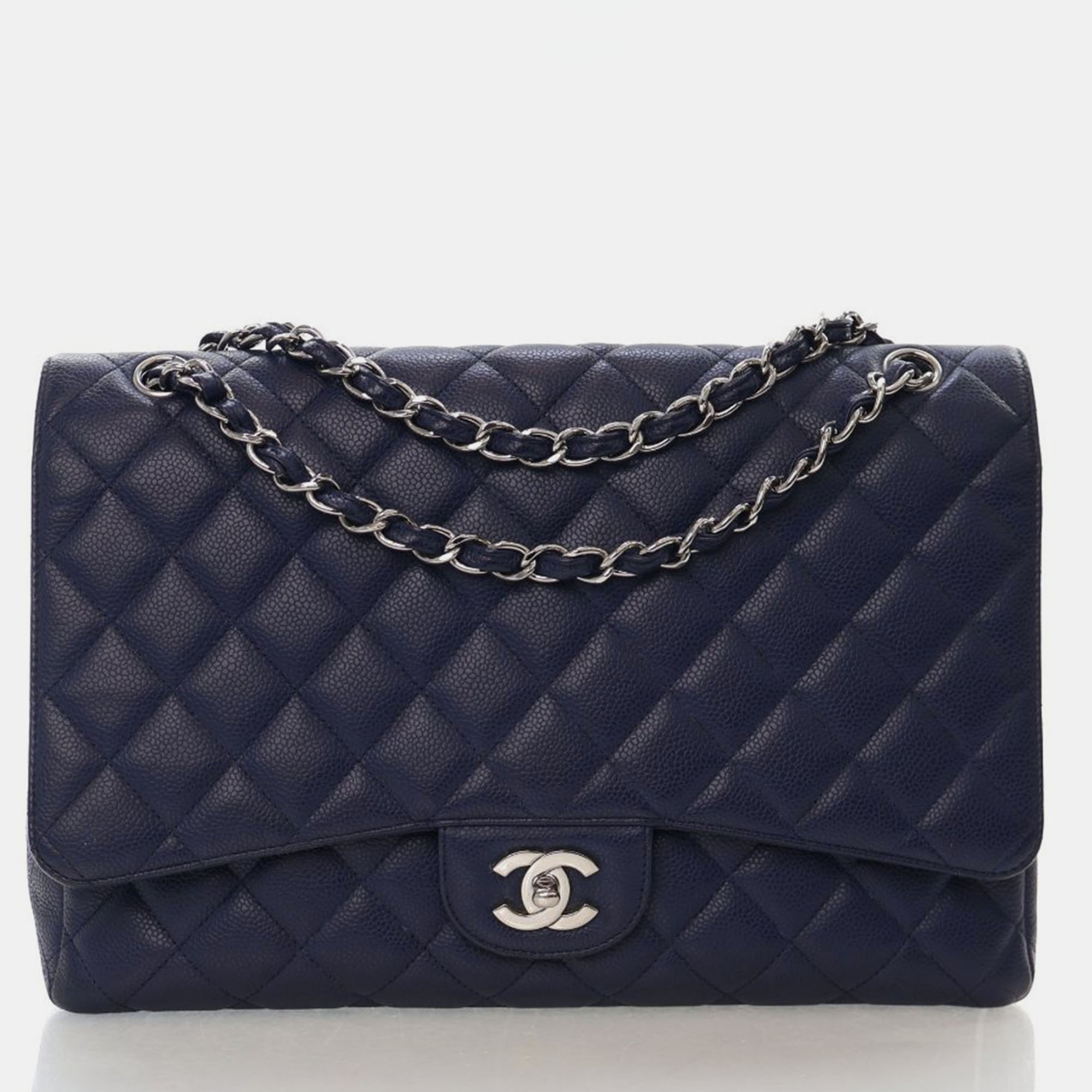 

Chanel Maxi Caviar Classic Single Flap Bag, Blue