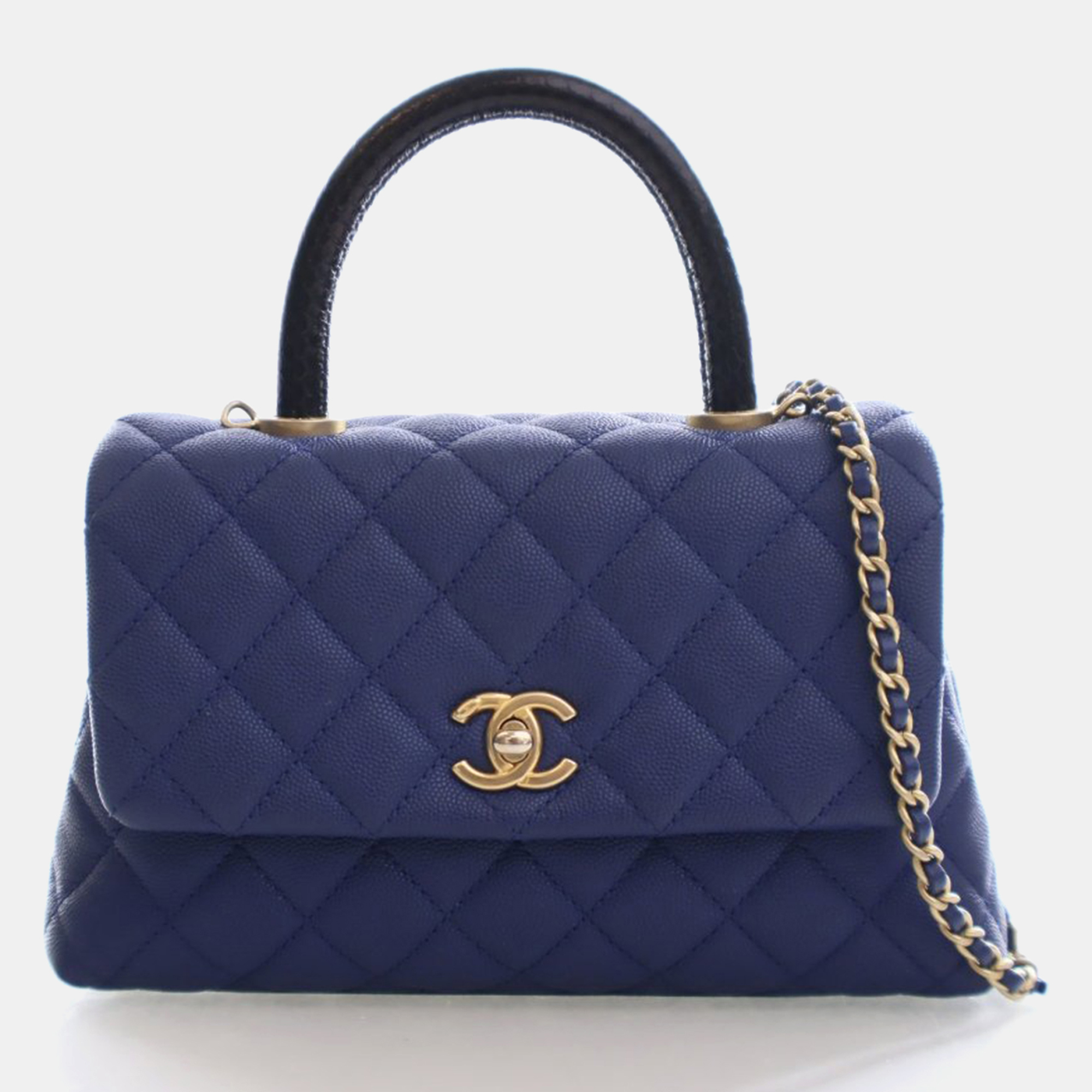 

Chanel Mini Caviar Coco Handle Bag, Blue