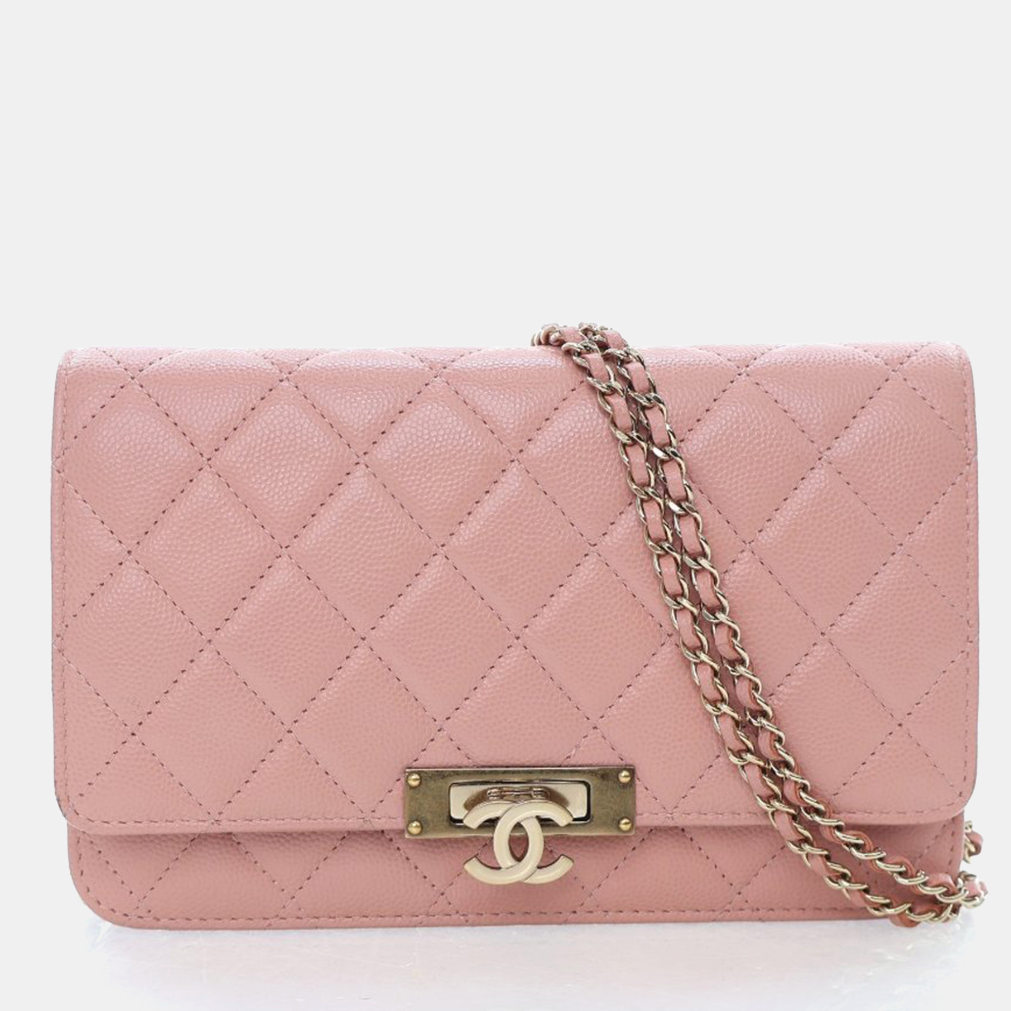 

Chanel Caviar Golden Class Wallet on a Chain (WOC), Pink