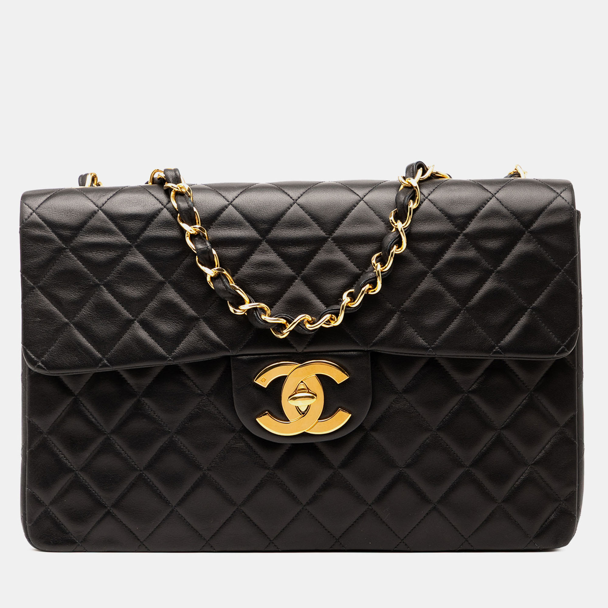 

Chanel Black Maxi  Classic Lambskin Single Flap