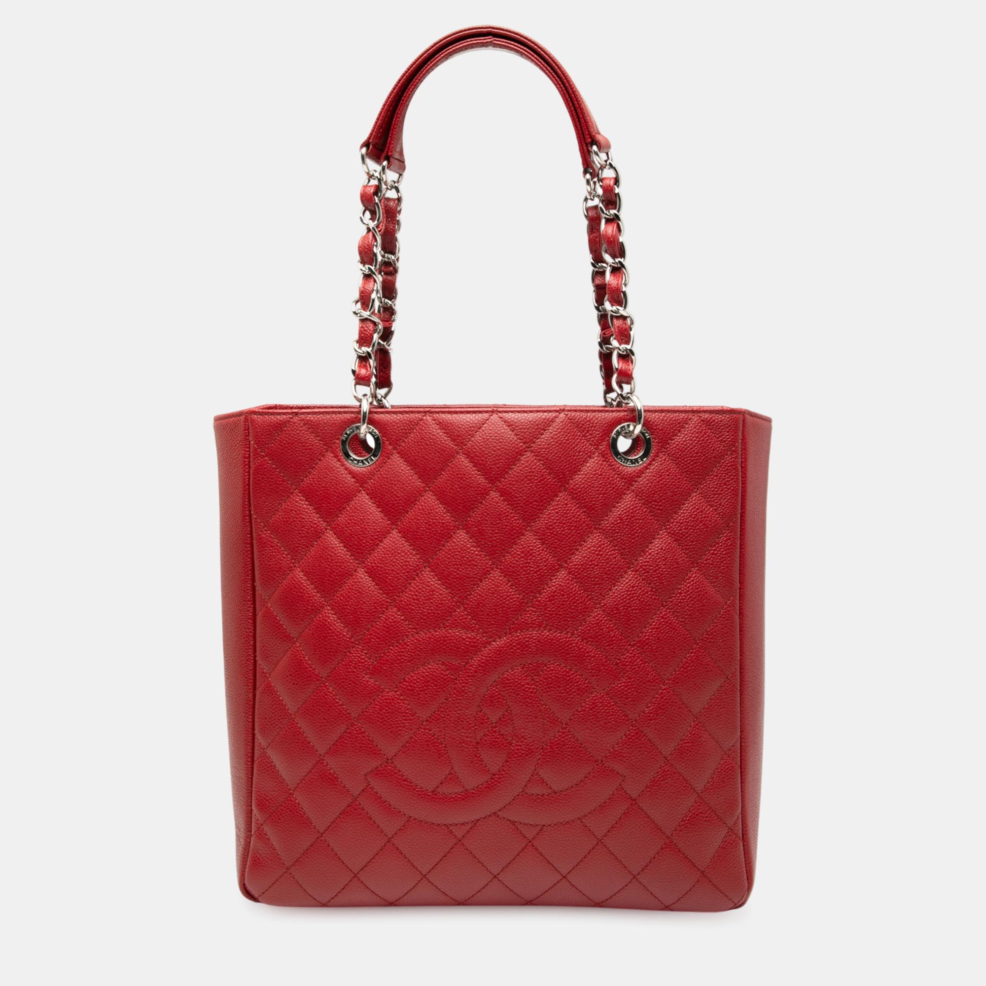 

Chanel Red Caviar Vertical Grand Shopping Tote
