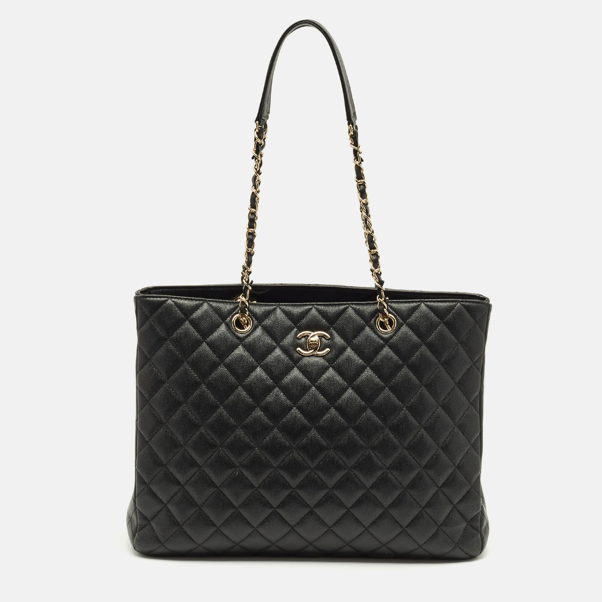 

Chanel Classic Large Black Caviar Leather Bag