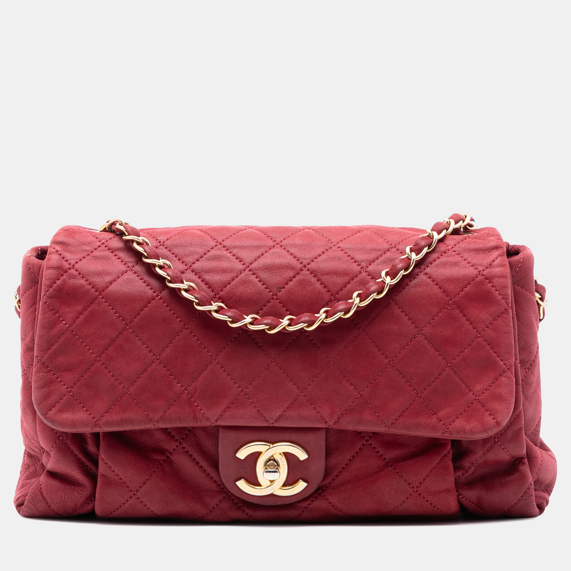 

Chanel Red Large Aged Calfskin Chic Quilt Flap