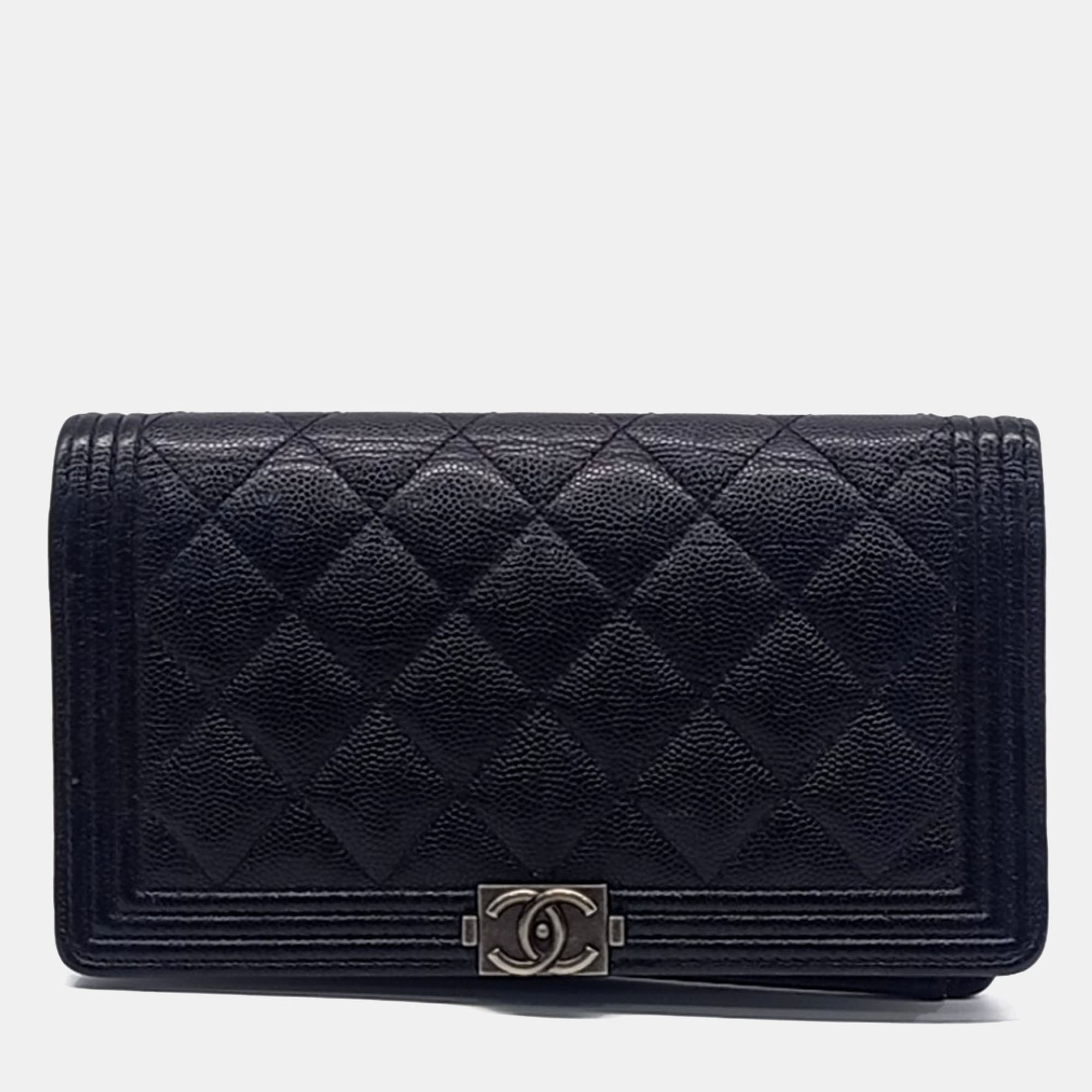 

Chanel Black Caviar Boy Long Wallet