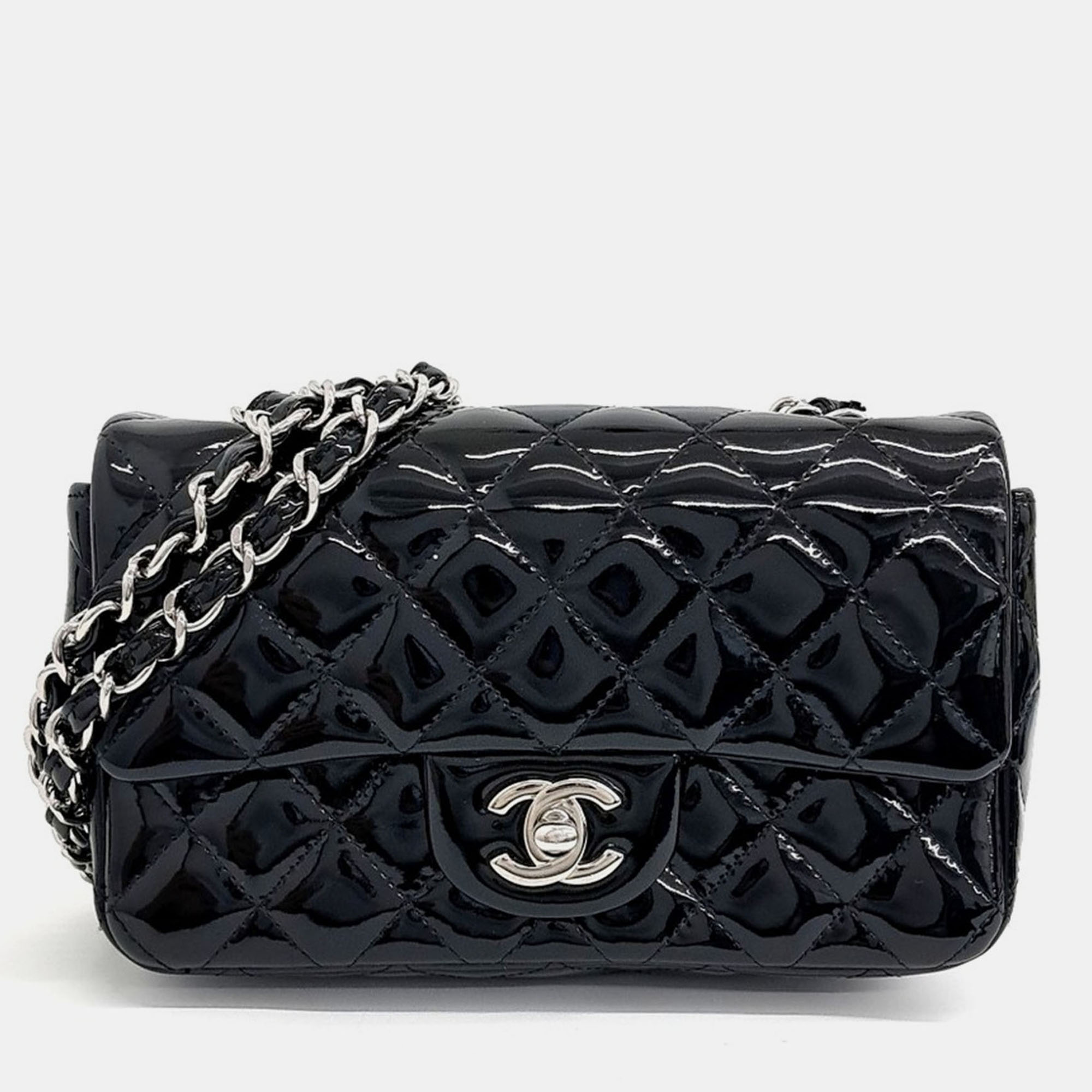 

Chanel Black Patent Leather New Mini Crossbody Bag