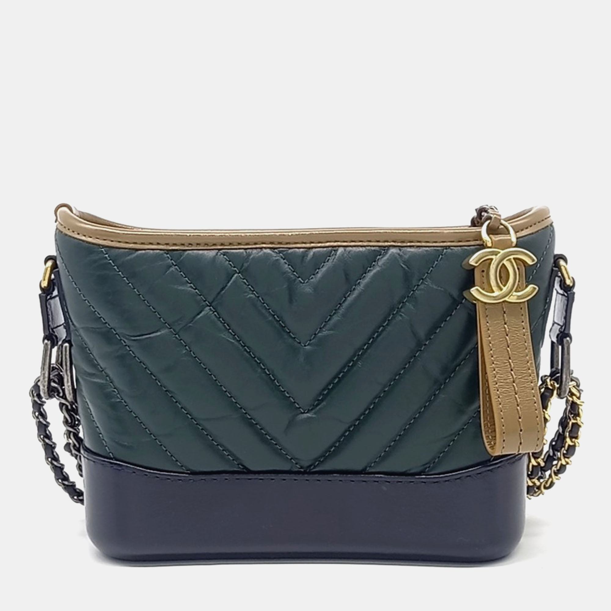 

Chanel Multicolor Leather Chevron Gabrielle Hobo Bag Small