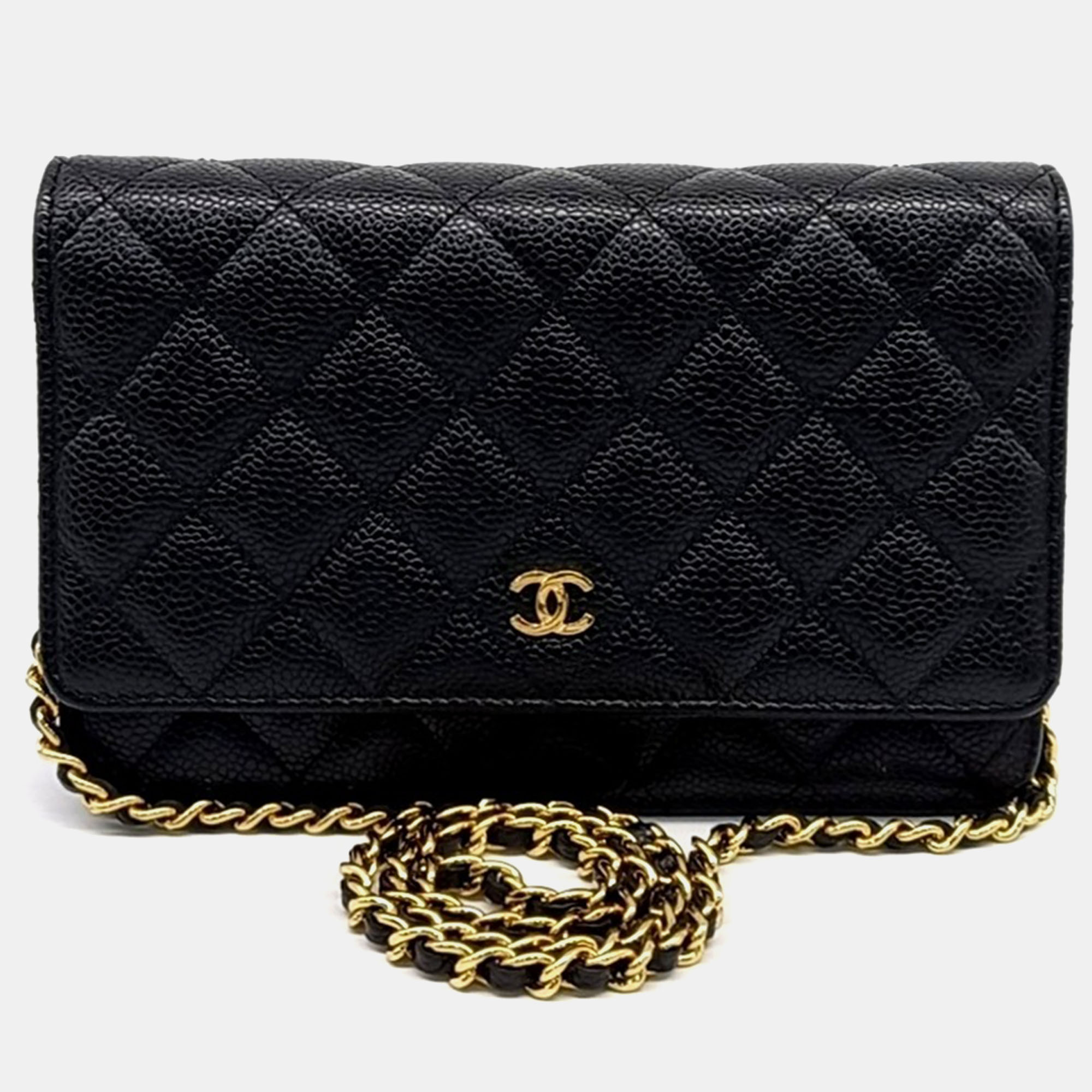 

Chanel Black Leather Caviar WOC Mini Crossbody Bag