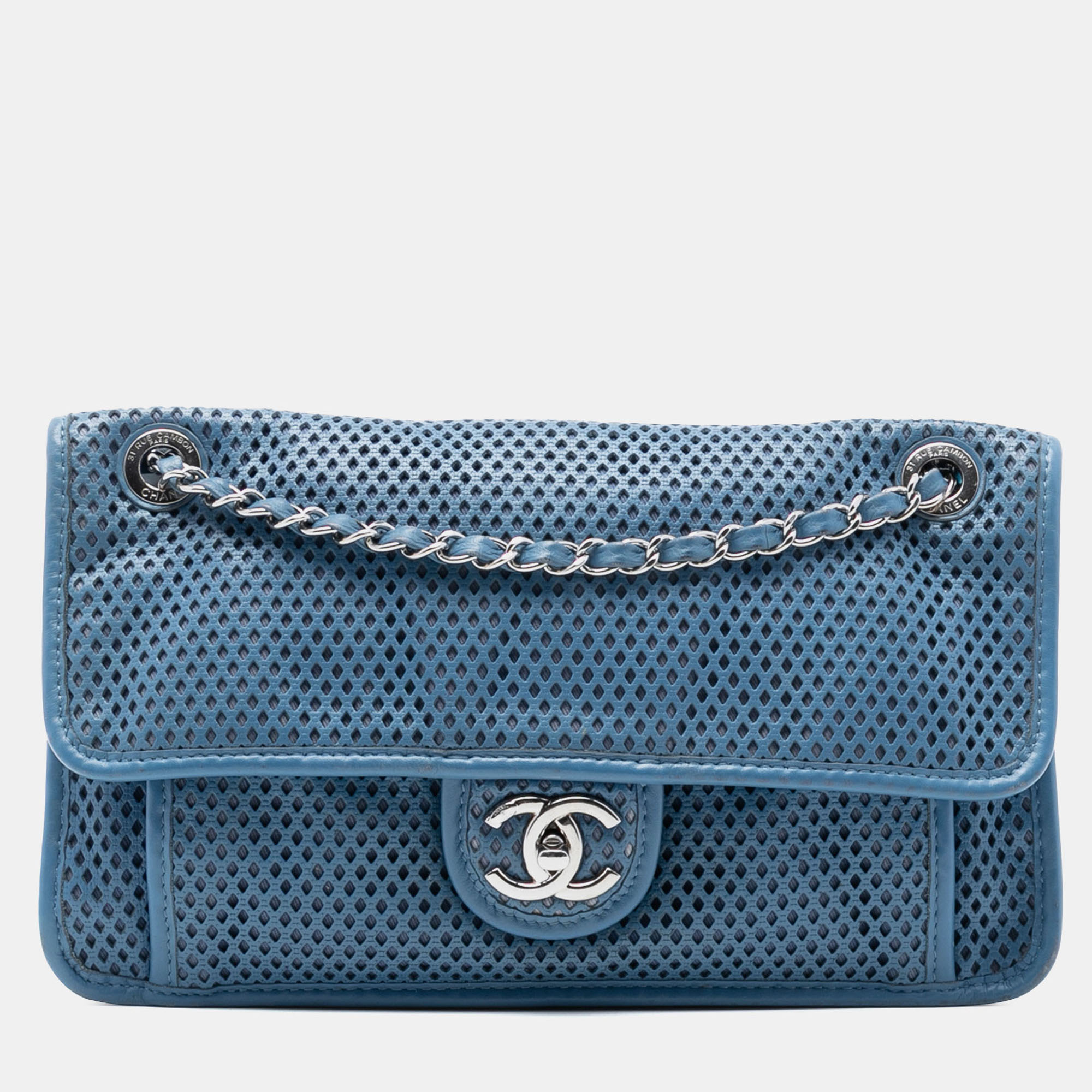 

Chanel Blue Medium Perforated Lambskin Up In The Air Flap