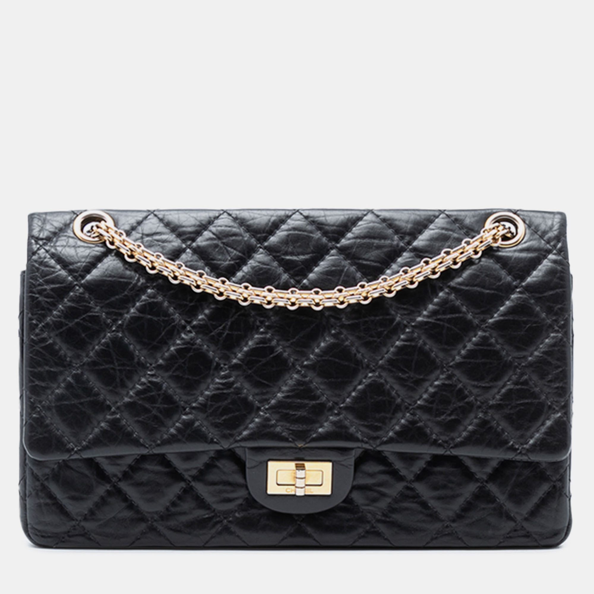 

Chanel Black Reissue 2.55 Aged Calfskin Double Flap 226