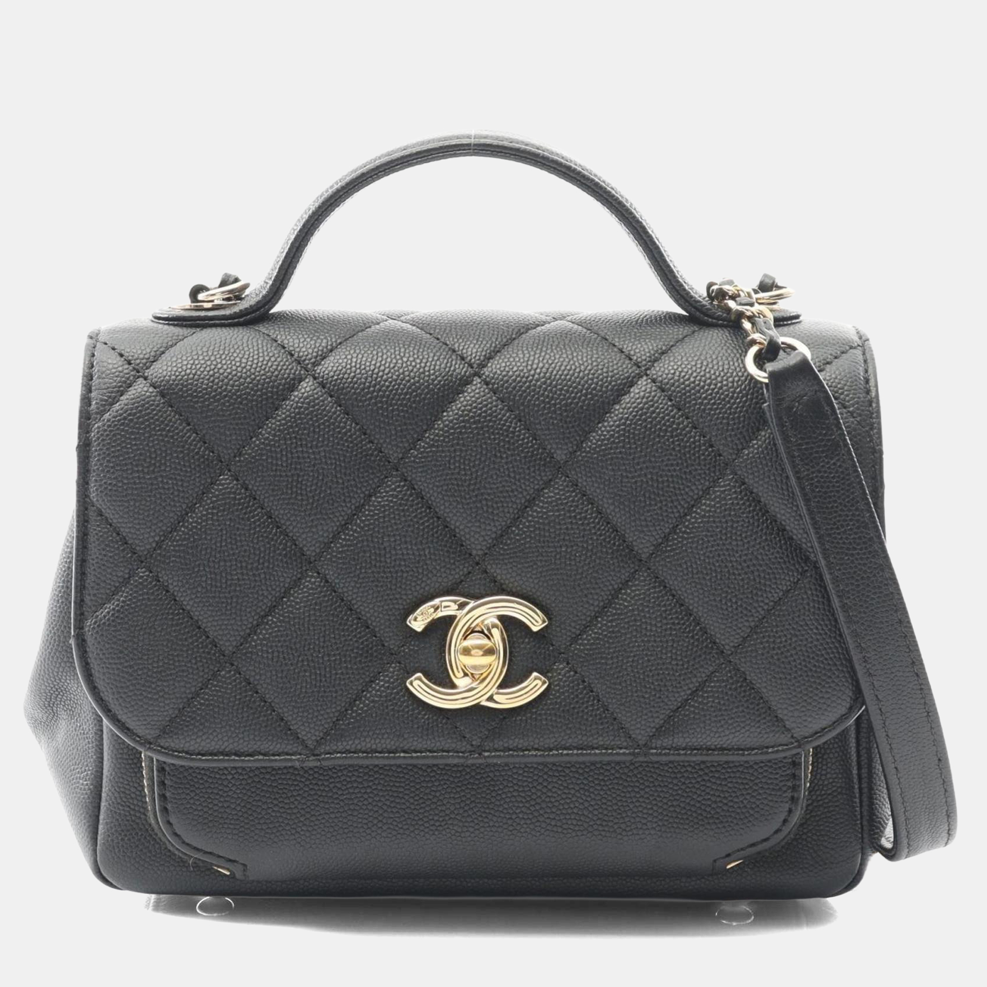 

Chanel Business Affinity Matelasse Shoulder Bag In Caviar (Grained Calfskin) Black