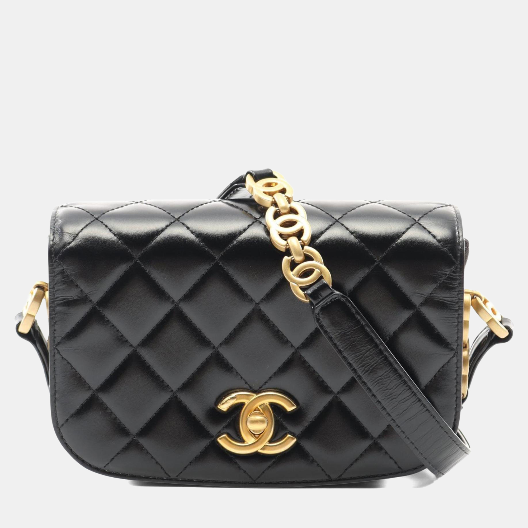 

Chanel Matelasse Shoulder Bag Leather Suede Black