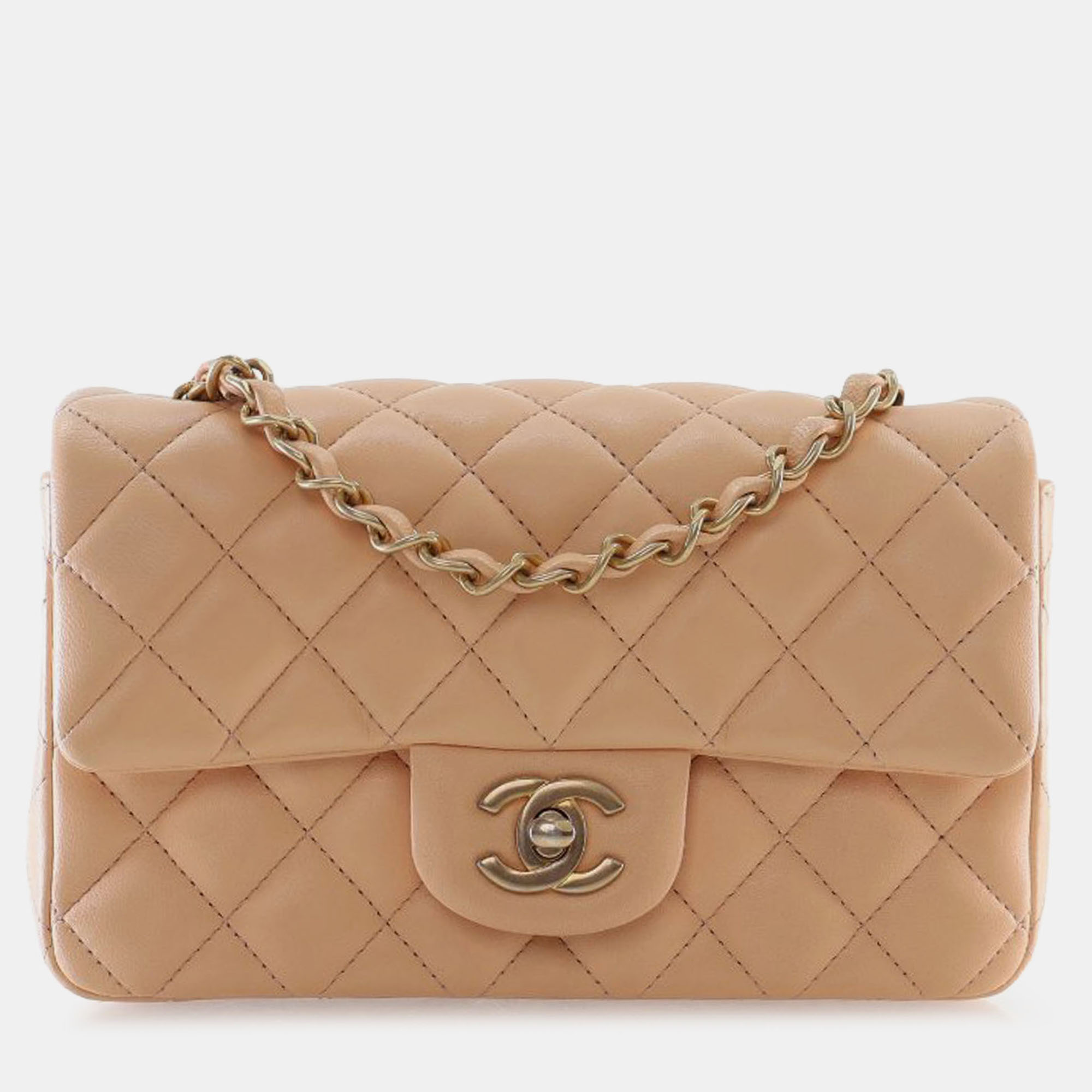 

Chanel Brown Mini Rectangular Classic Lambskin Single Flap