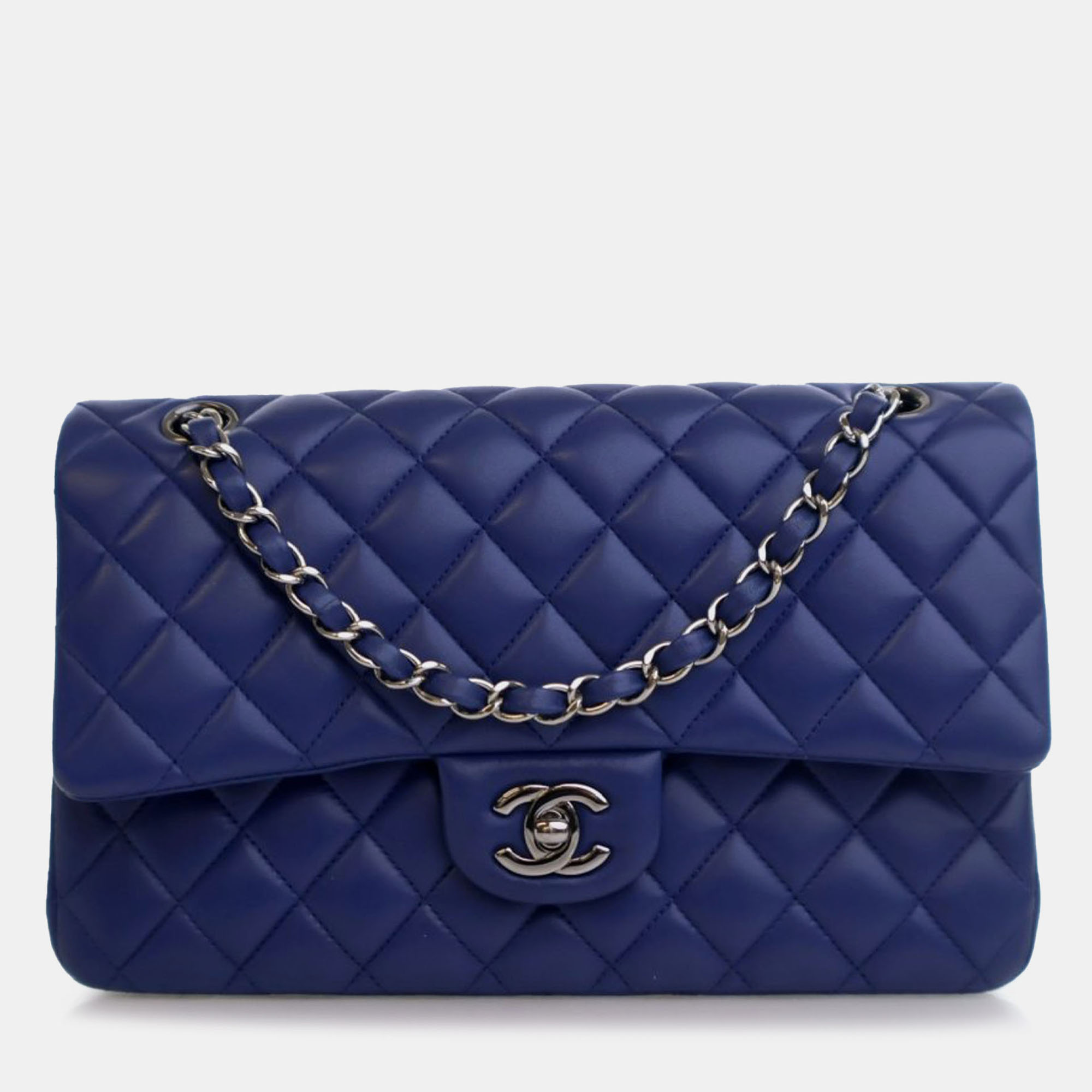 

Chanel Blue Medium Classic Lambskin Double Flap