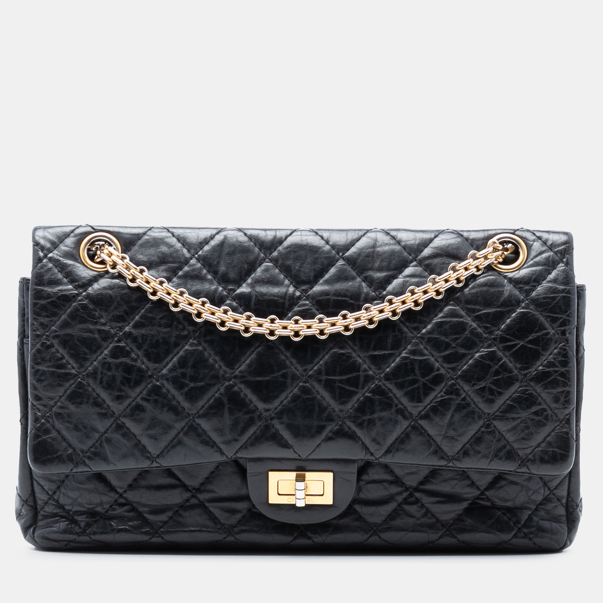 

Chanel Black Reissue 2.55 Aged Calfskin Double Flap 226