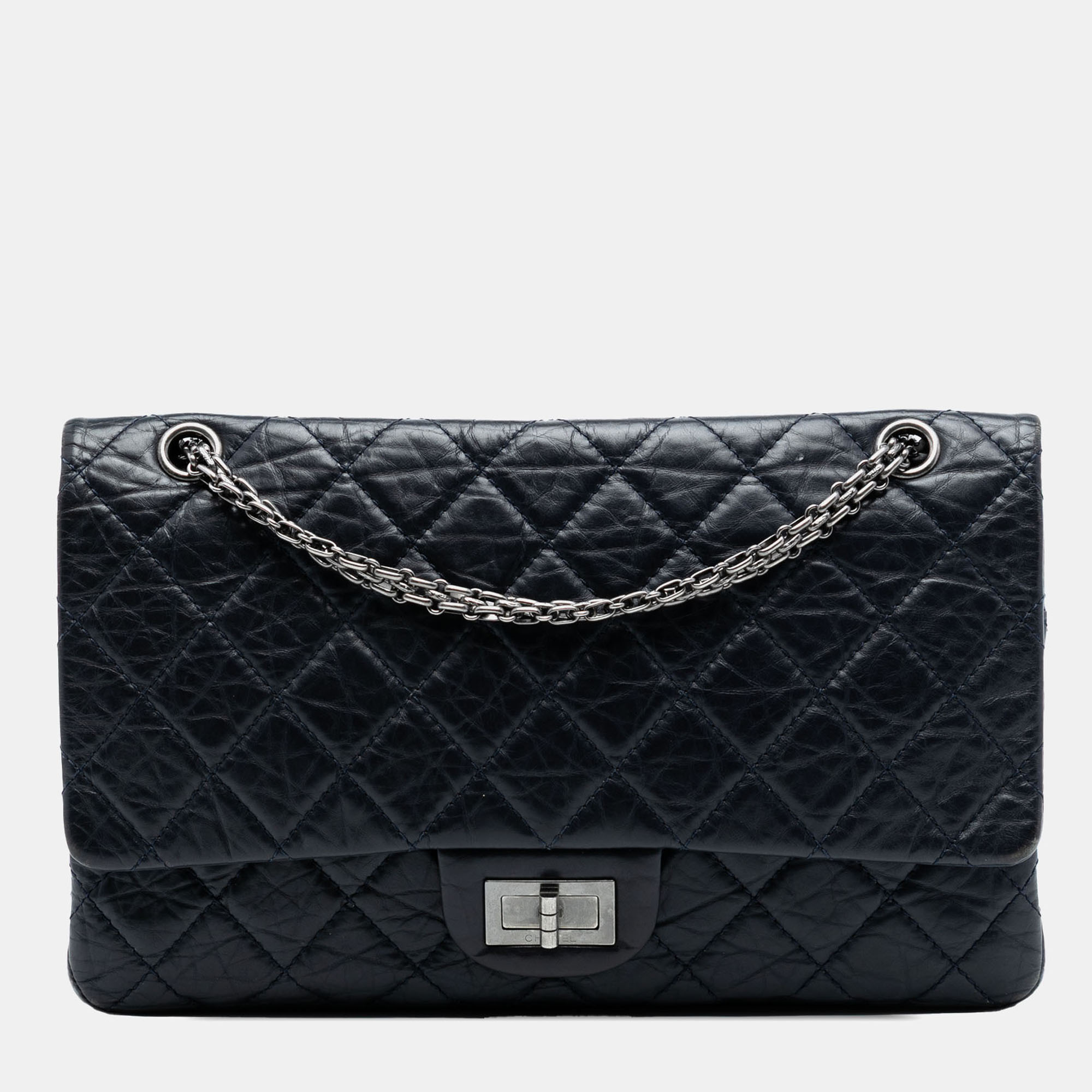 

Chanel Blue Aged Calfskin Reissue 2.55 Double Flap 227