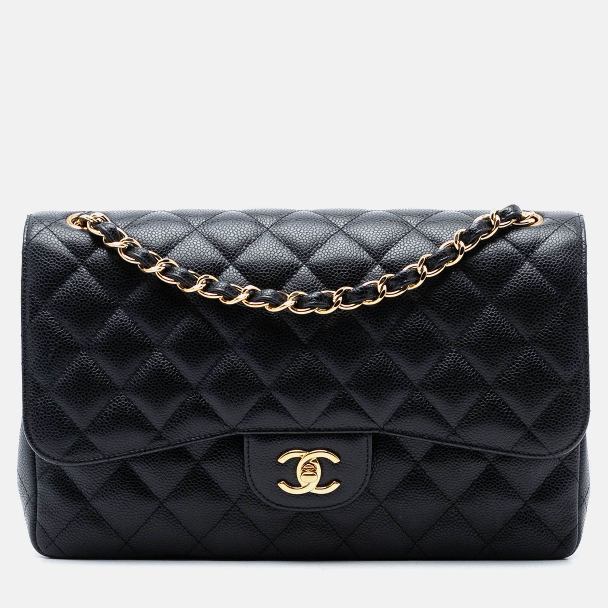 

Chanel Black Jumbo Classic Caviar Double Flap