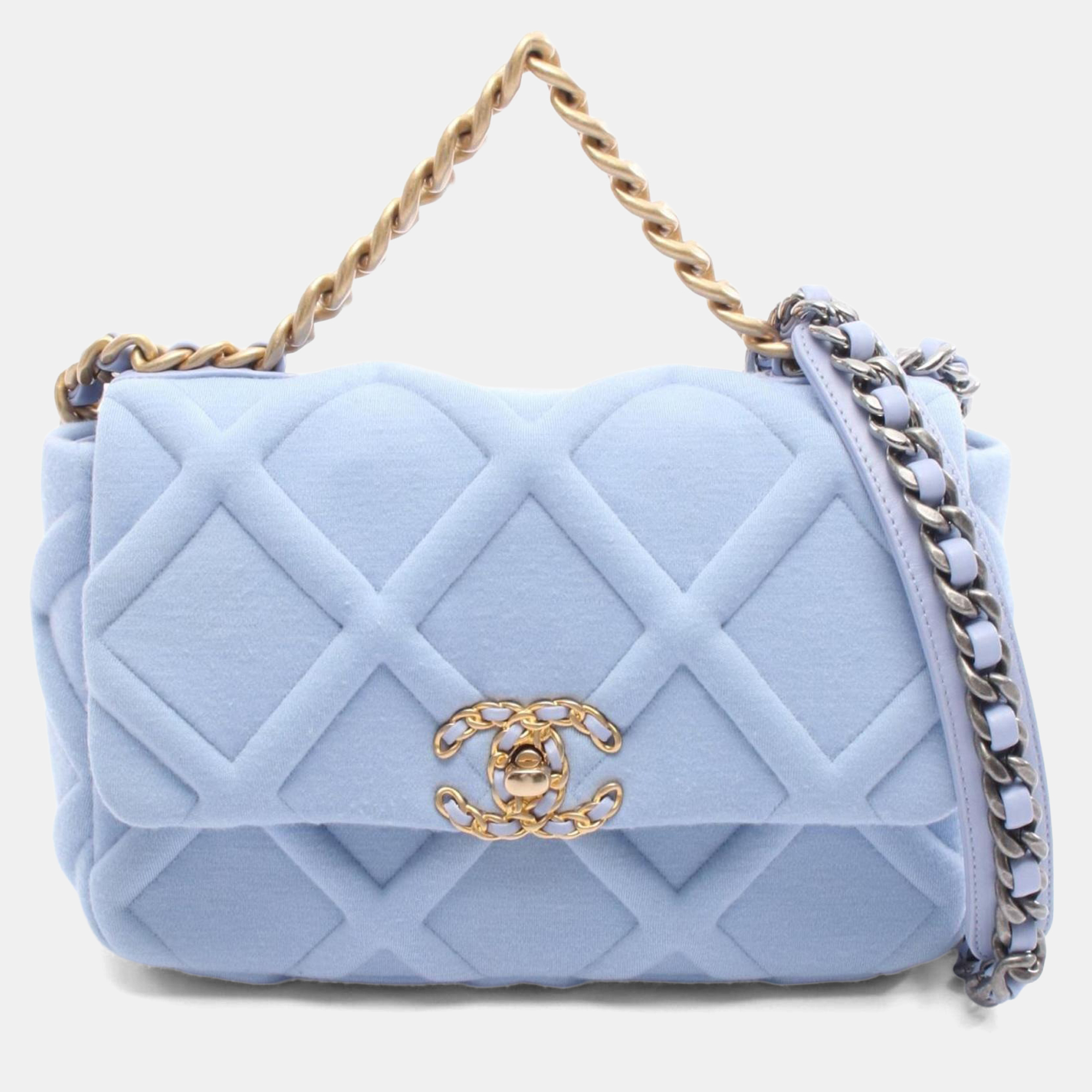 

Chanel 19 Disneuf Shoulder Bag Cotton And Jersey Blue