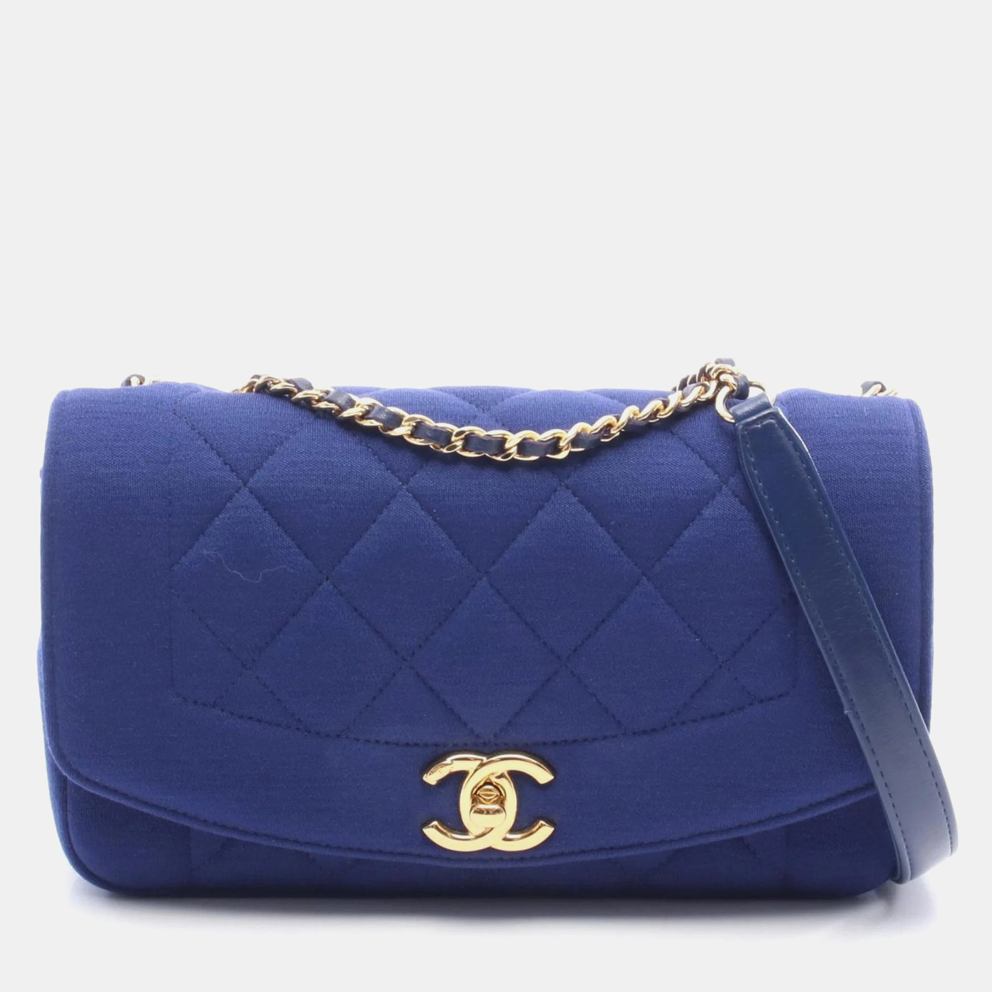 

Chanel Matelasse Diana Flap Shoulder Bag Cotton And Jersey Blue