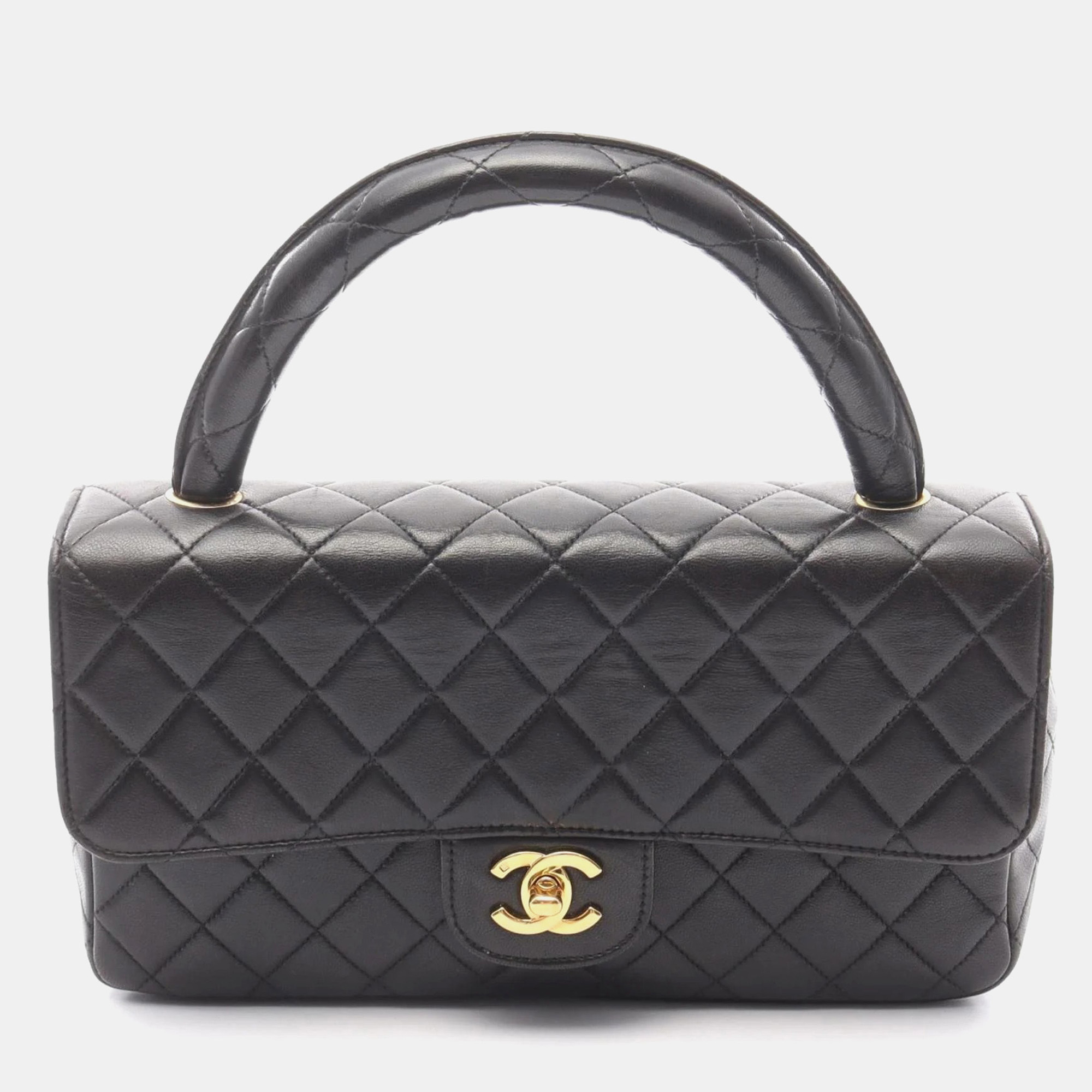 

Chanel Matelasse Parent-Child Handbag Lambskin Leather Black