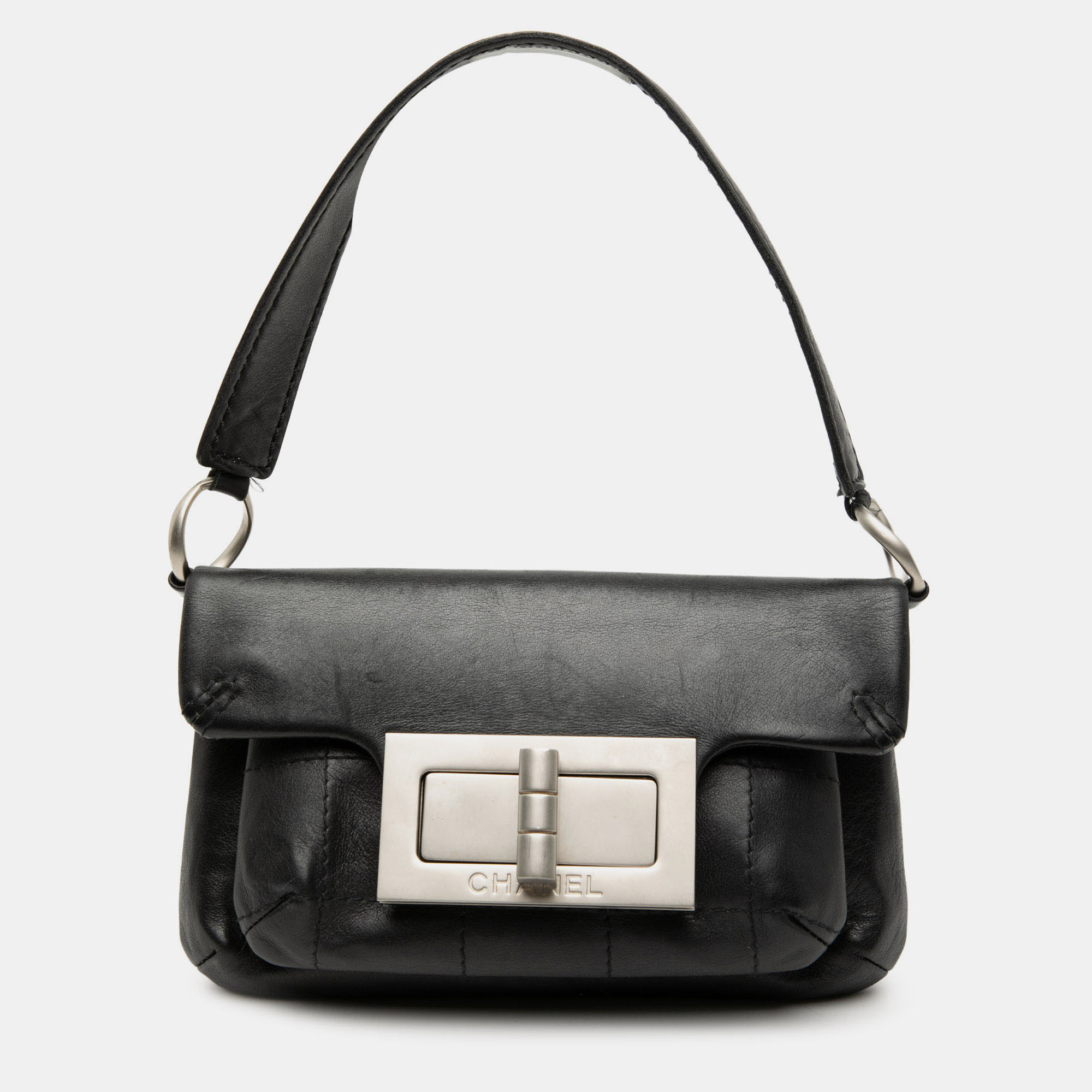 

Chanel Black Mini Calfskin Giant Mademoiselle Turnlock Flap