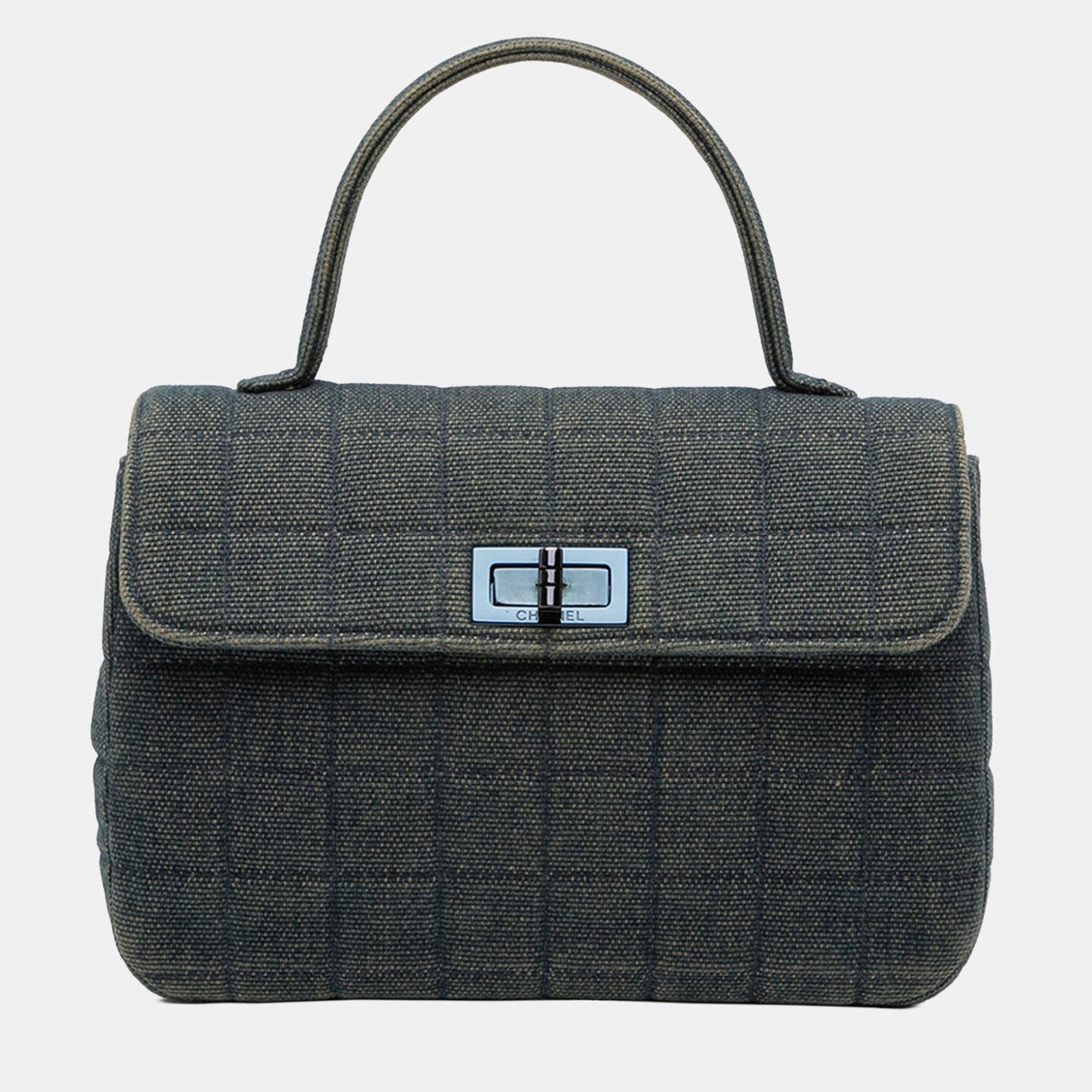 

Chanel Blue Reissue 2.55 Chocolate Bar Denim Top Handle Flap