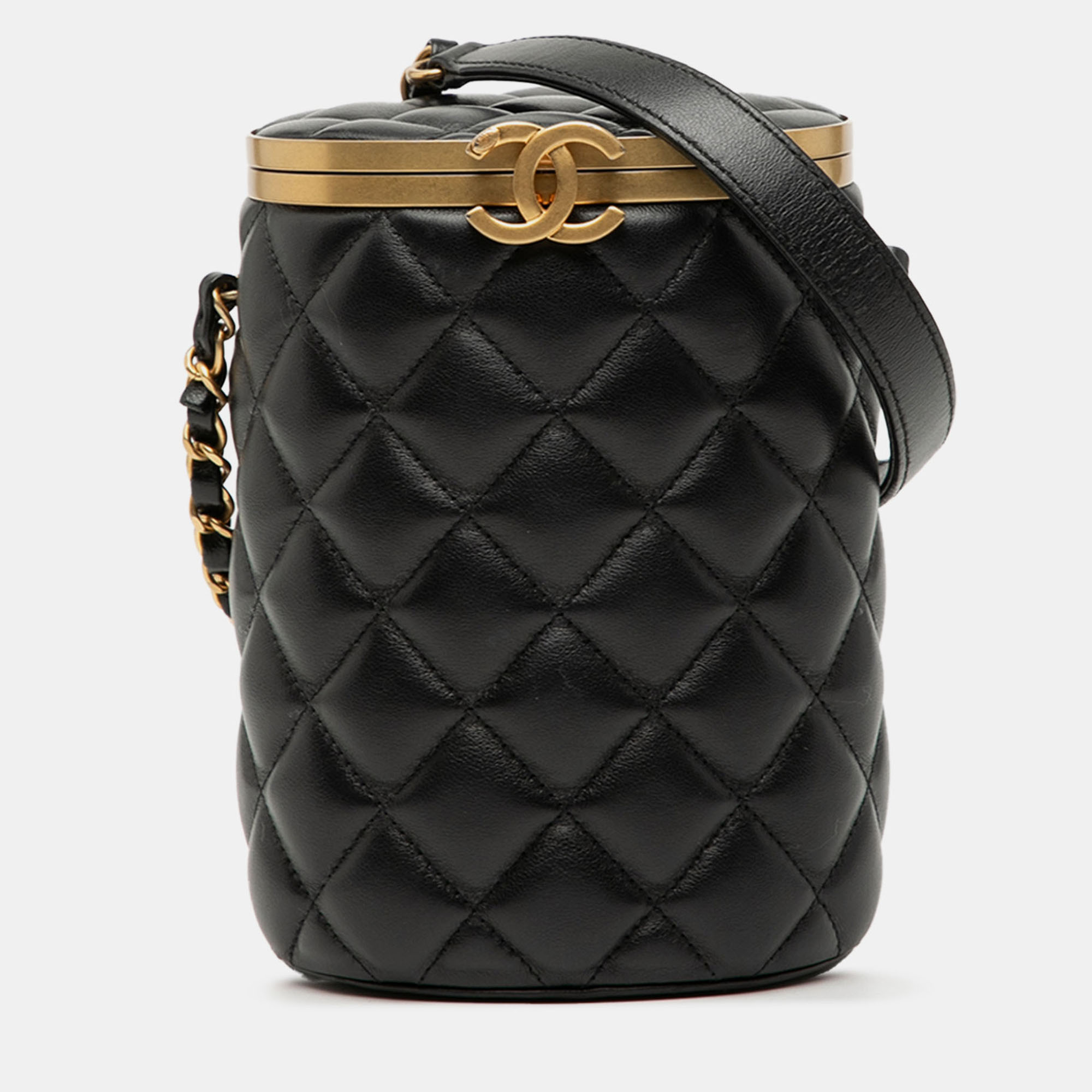 

Chanel Black Small Quilted Lambskin Crown Box Bag