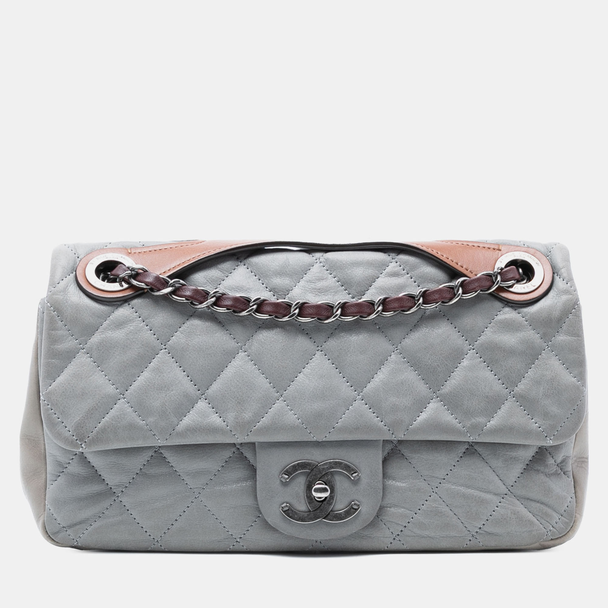 

Chanel Medium Iridescent Calfskin In The Mix Flap, Grey