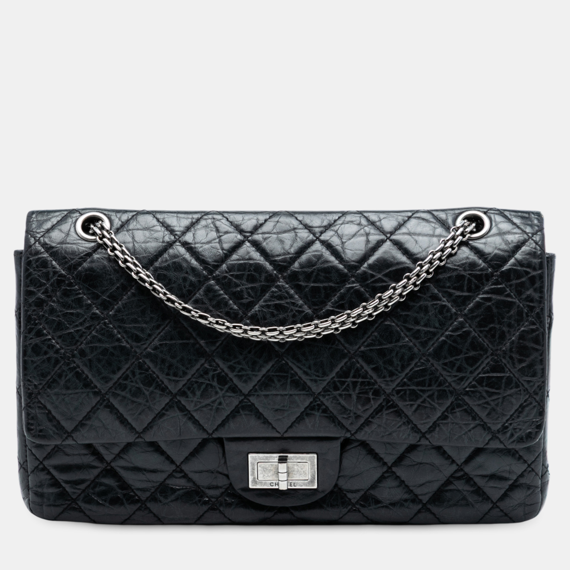 

Chanel Black Reissue 2.55 Aged Calfskin Double Flap 227