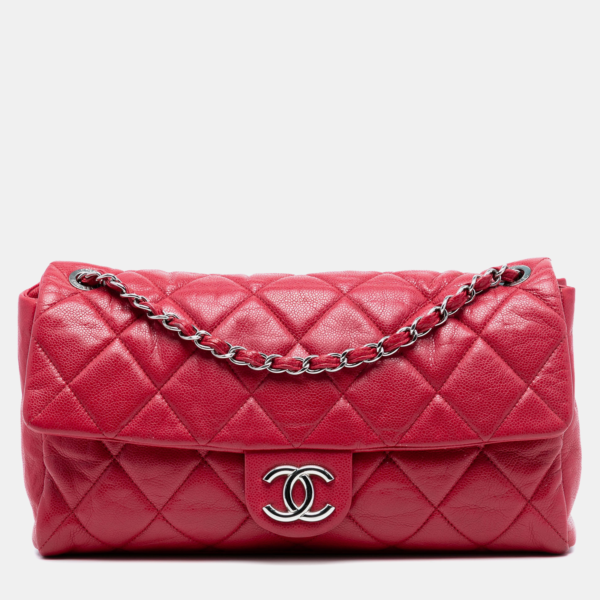

Chanel Red Medium Glazed Caviar Nature Flap