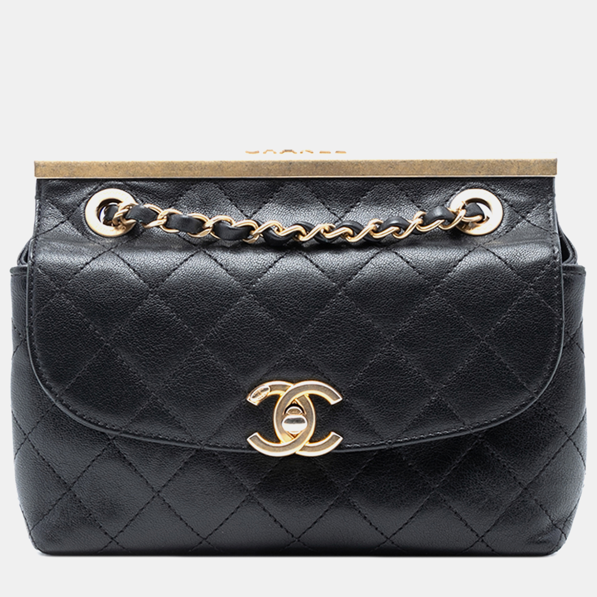 

Chanel Black Mini CC Quilted Lambskin Flap
