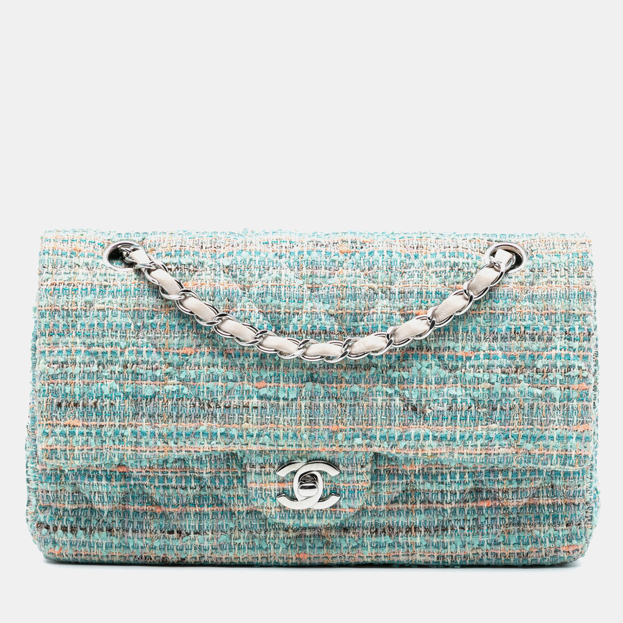 

Chanel Blue Medium Classic Tweed Double Flap