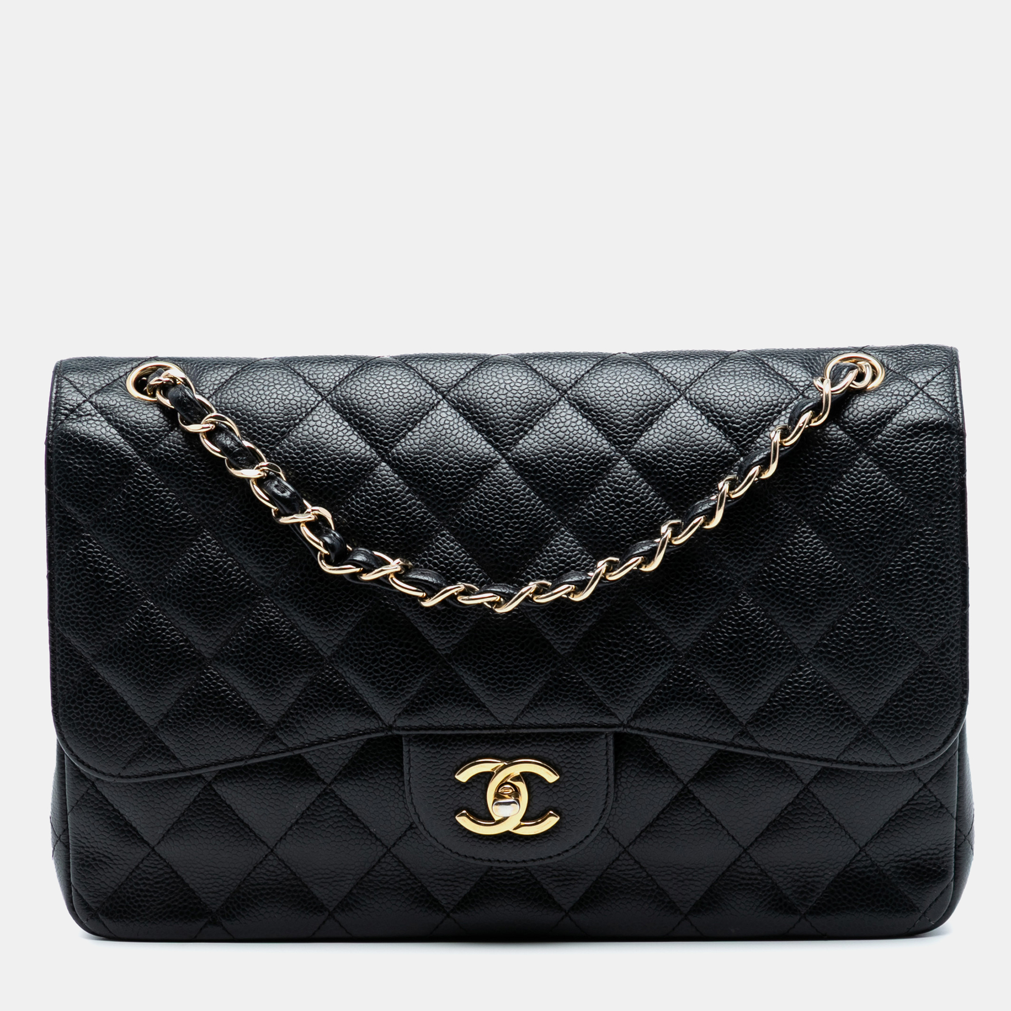 

Chanel Black Jumbo Classic Caviar Double Flap