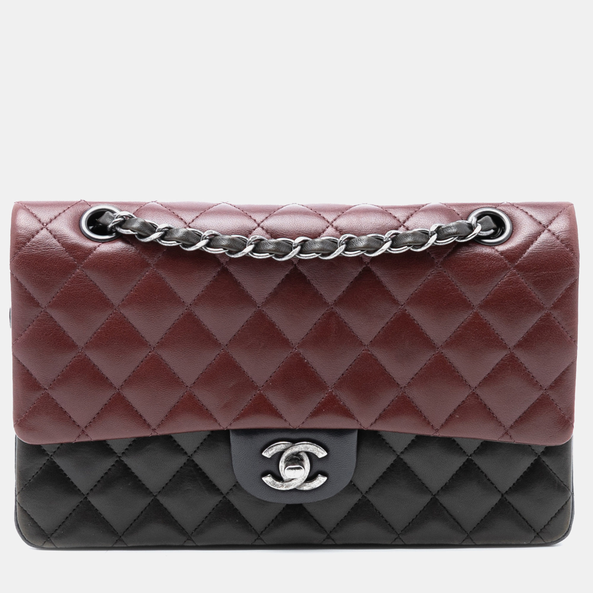 

Chanel Black Medium Classic Tricolor Lambskin Double Flap