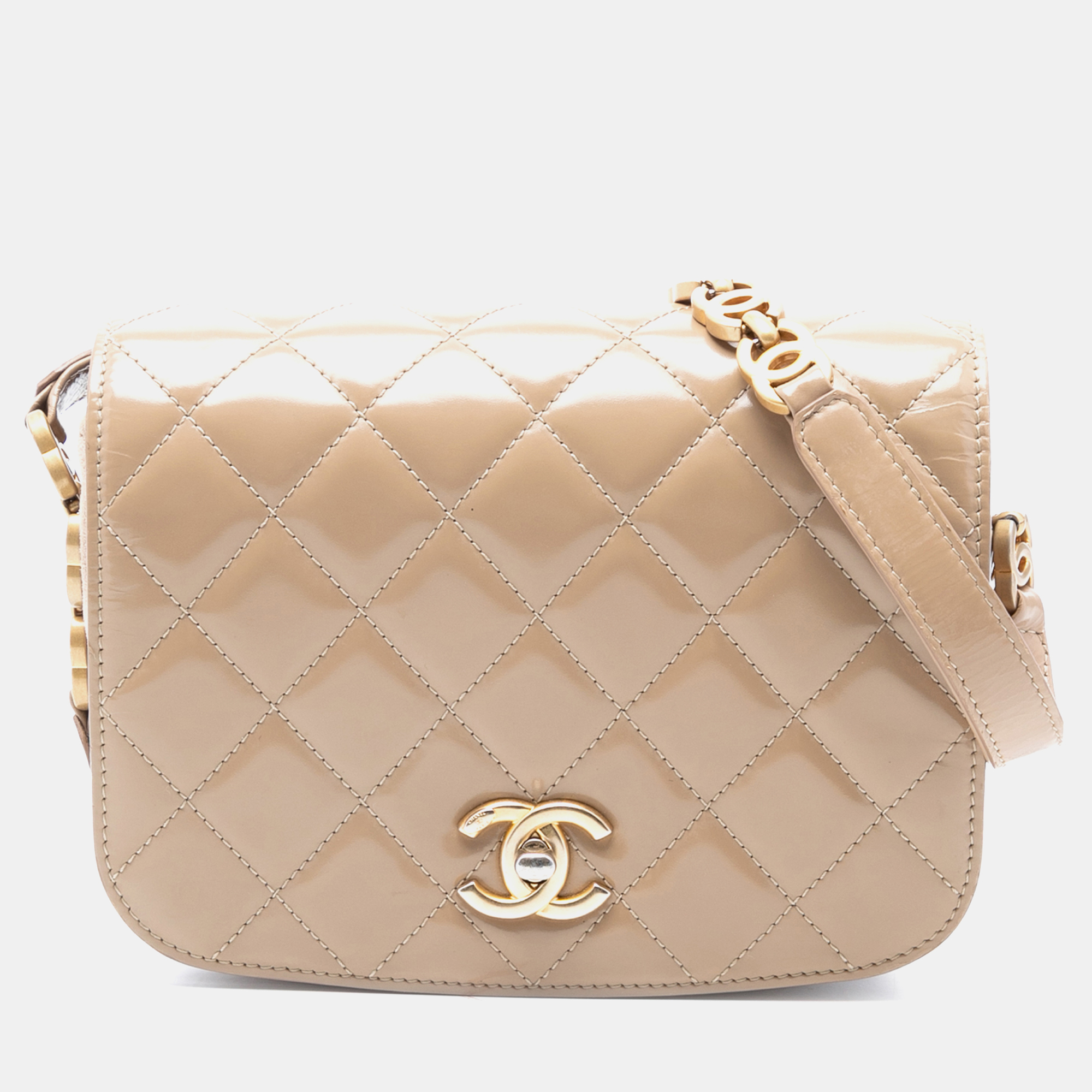 

Chanel Brown Mini Shiny Calfskin My Sweet CC Flap