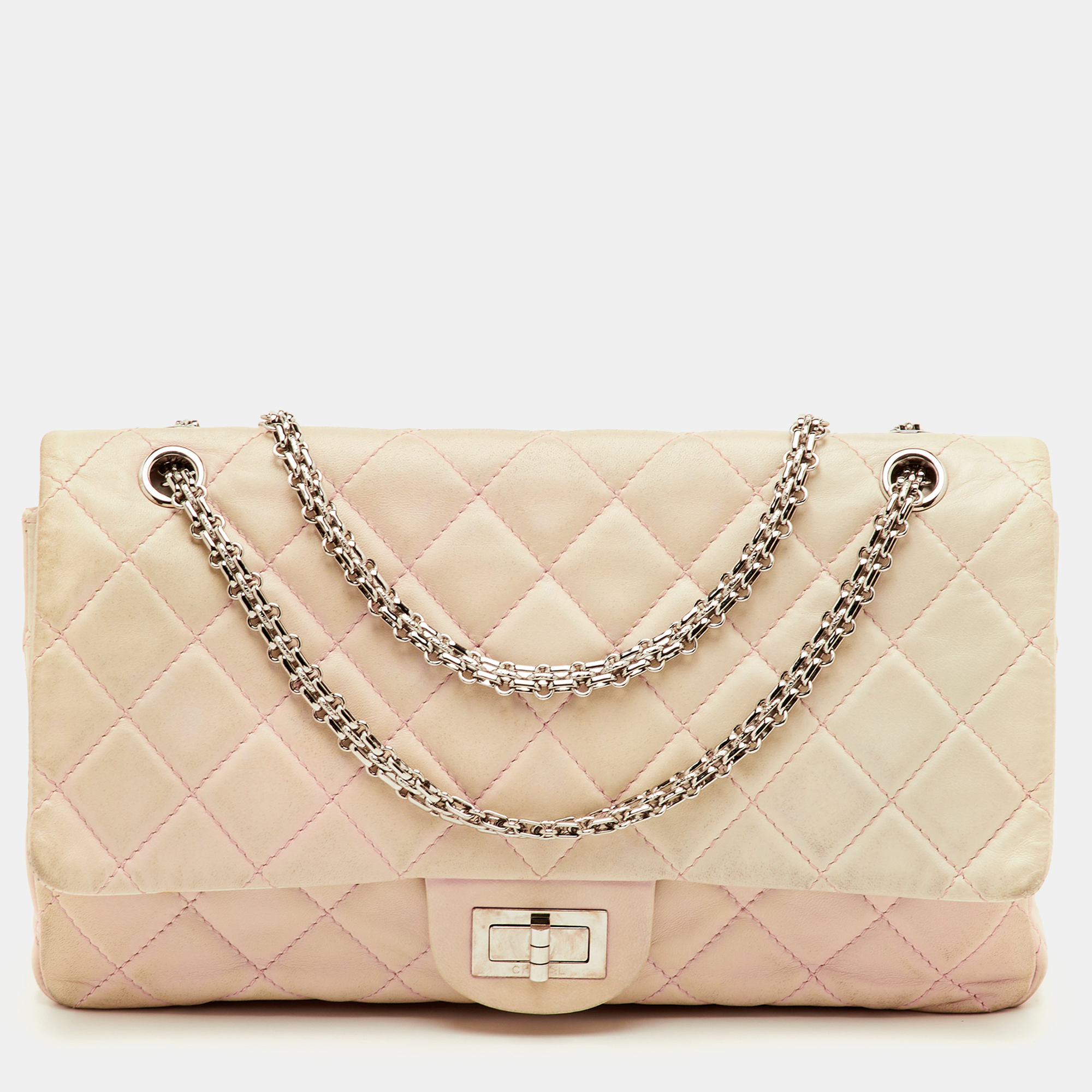 

Chanel 2.55 Reissue 227 Degrade Pink/Cream Quilted Leather Flap Bag