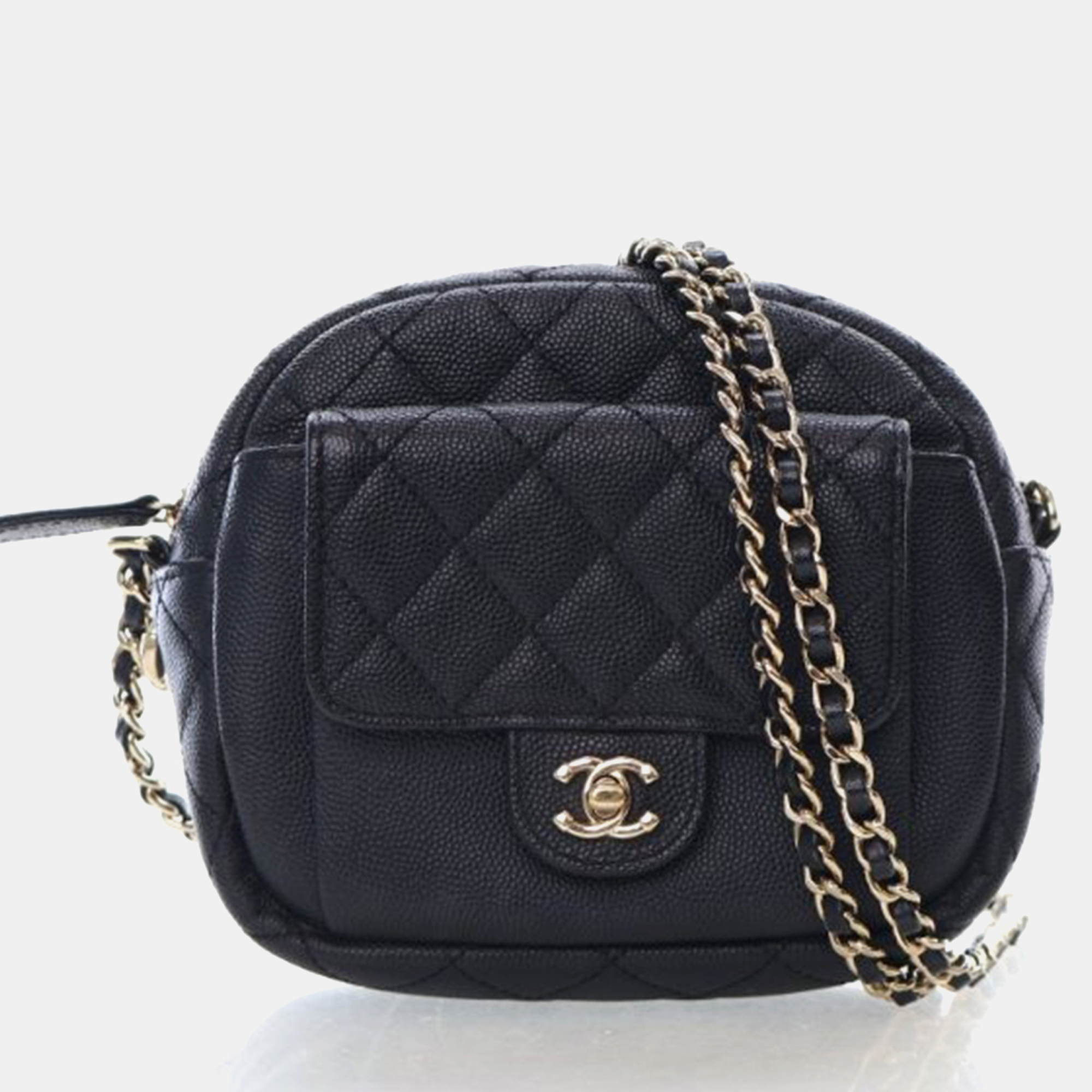 

Chanel Black Mini Caviar Day Crossbody Bag