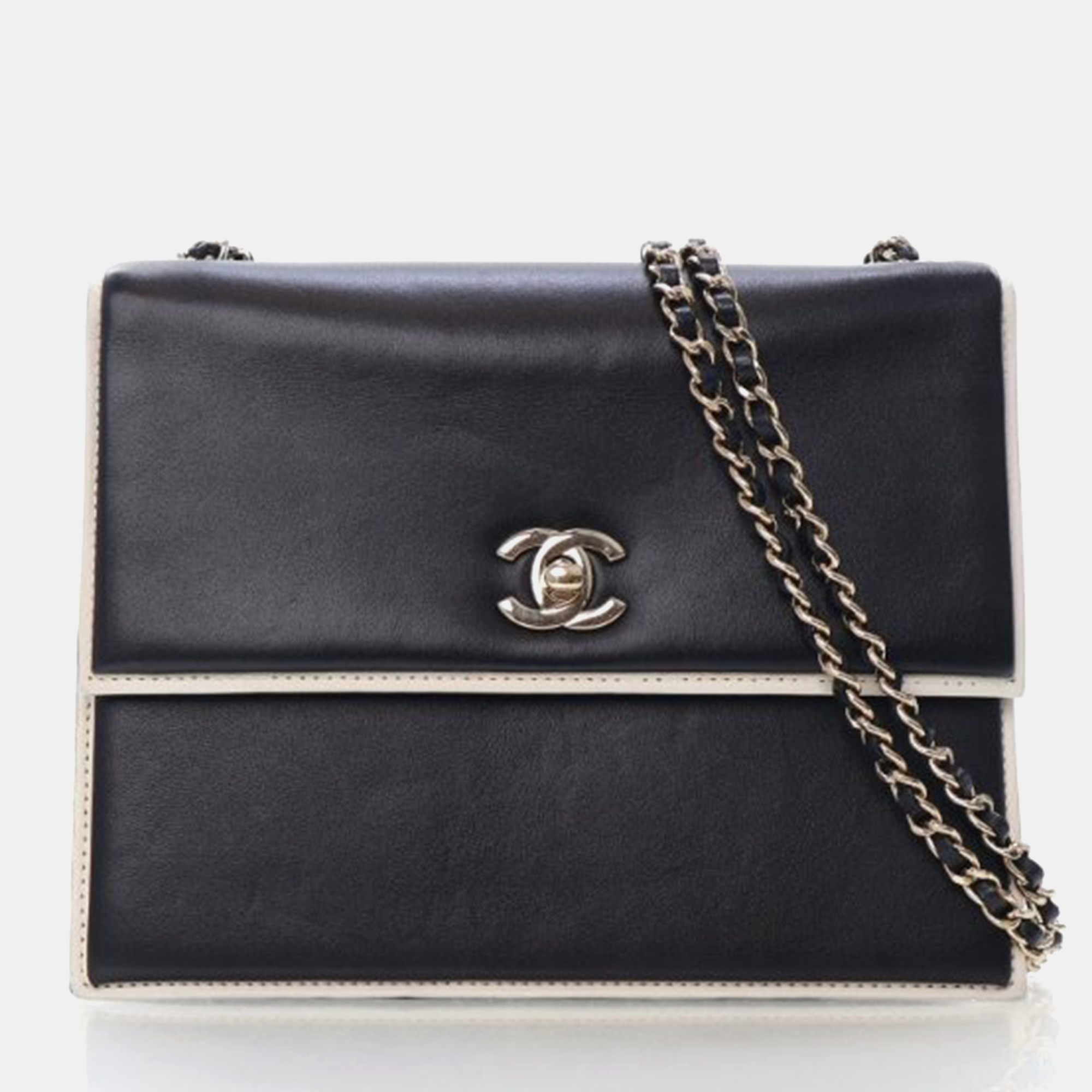 

Chanel Calfskin Square Frame Flap Bag, Black