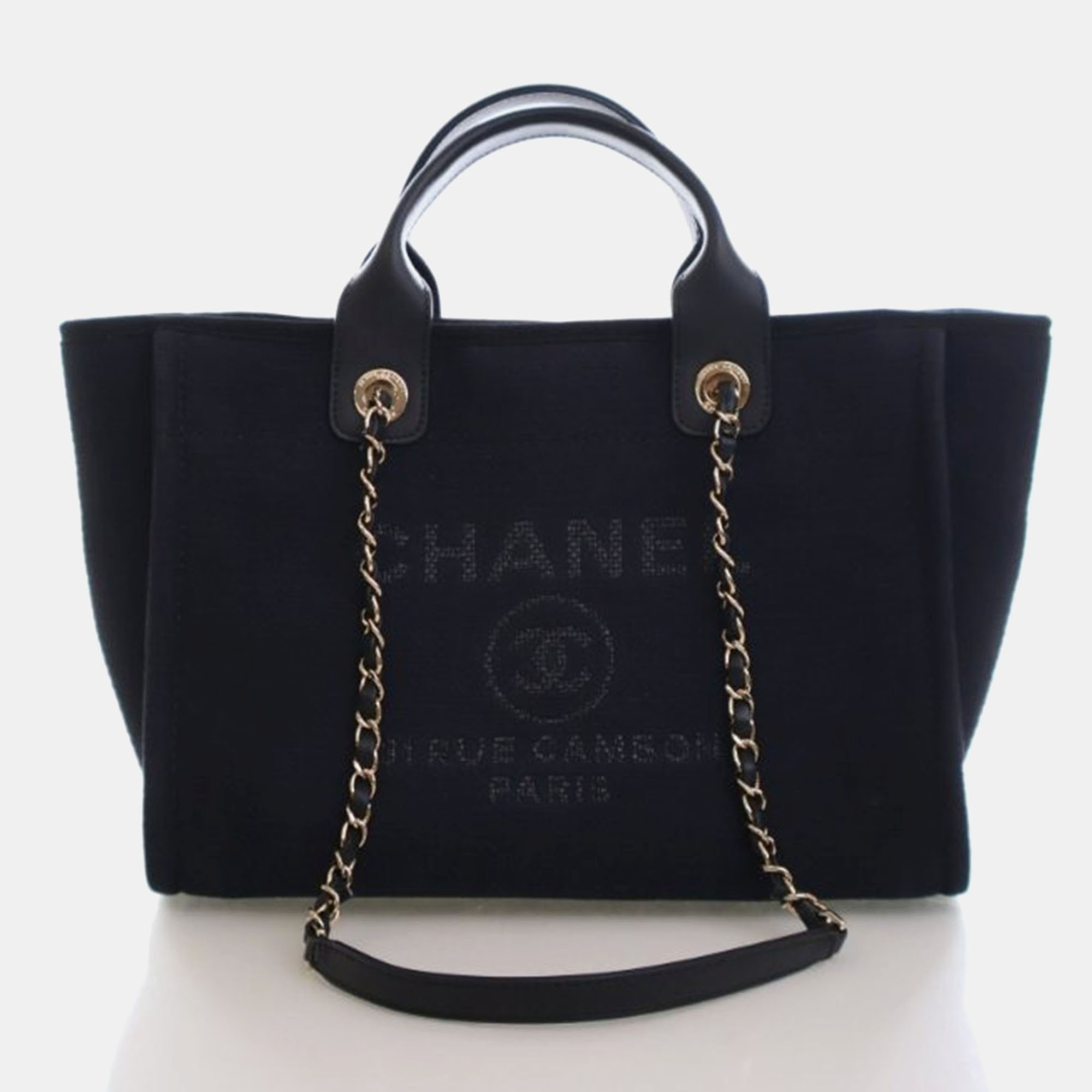 

Chanel Small Mixed Fibers Deauville Tote, Black