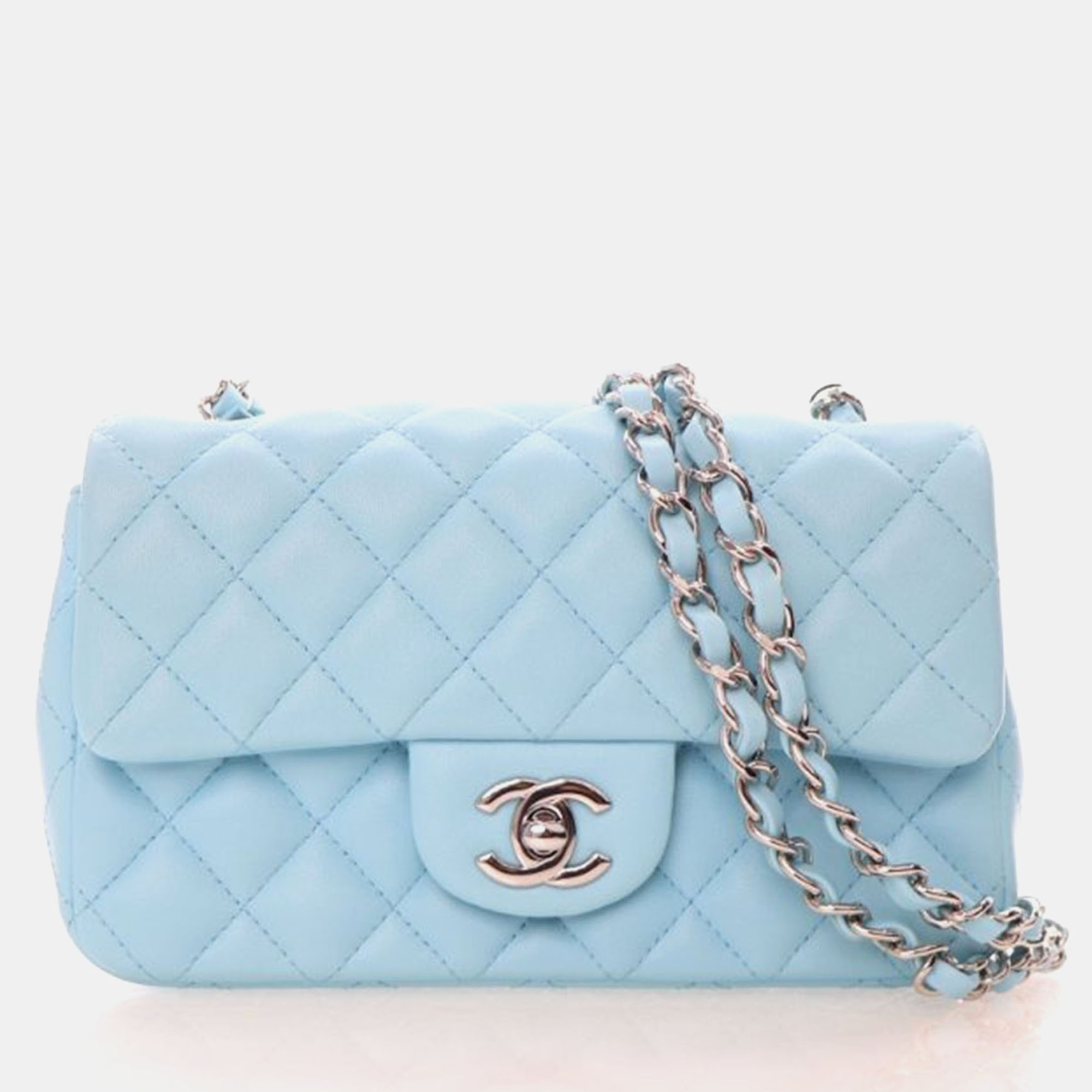 

Chanel Mini Lambskin Rectangular Classic Flap Bag, Blue