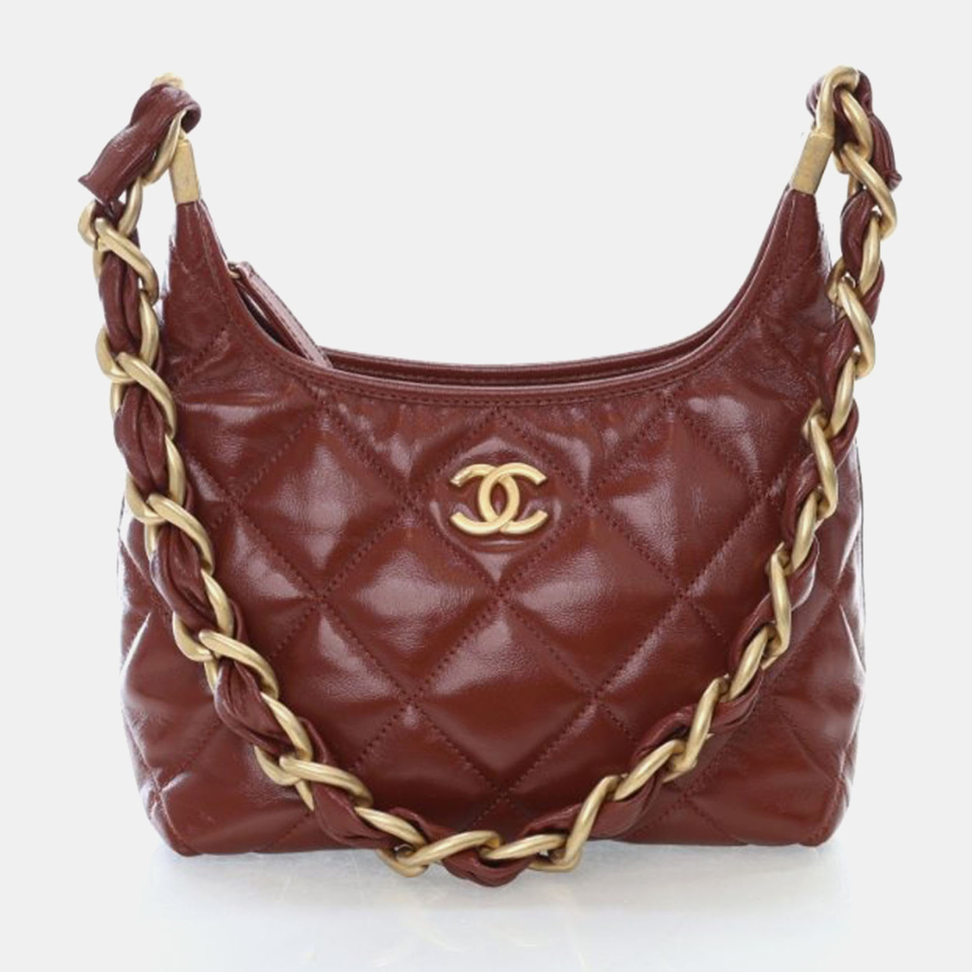 

Chanel Small Crumpled Lambskin Funky Town Hobo Bag, Red