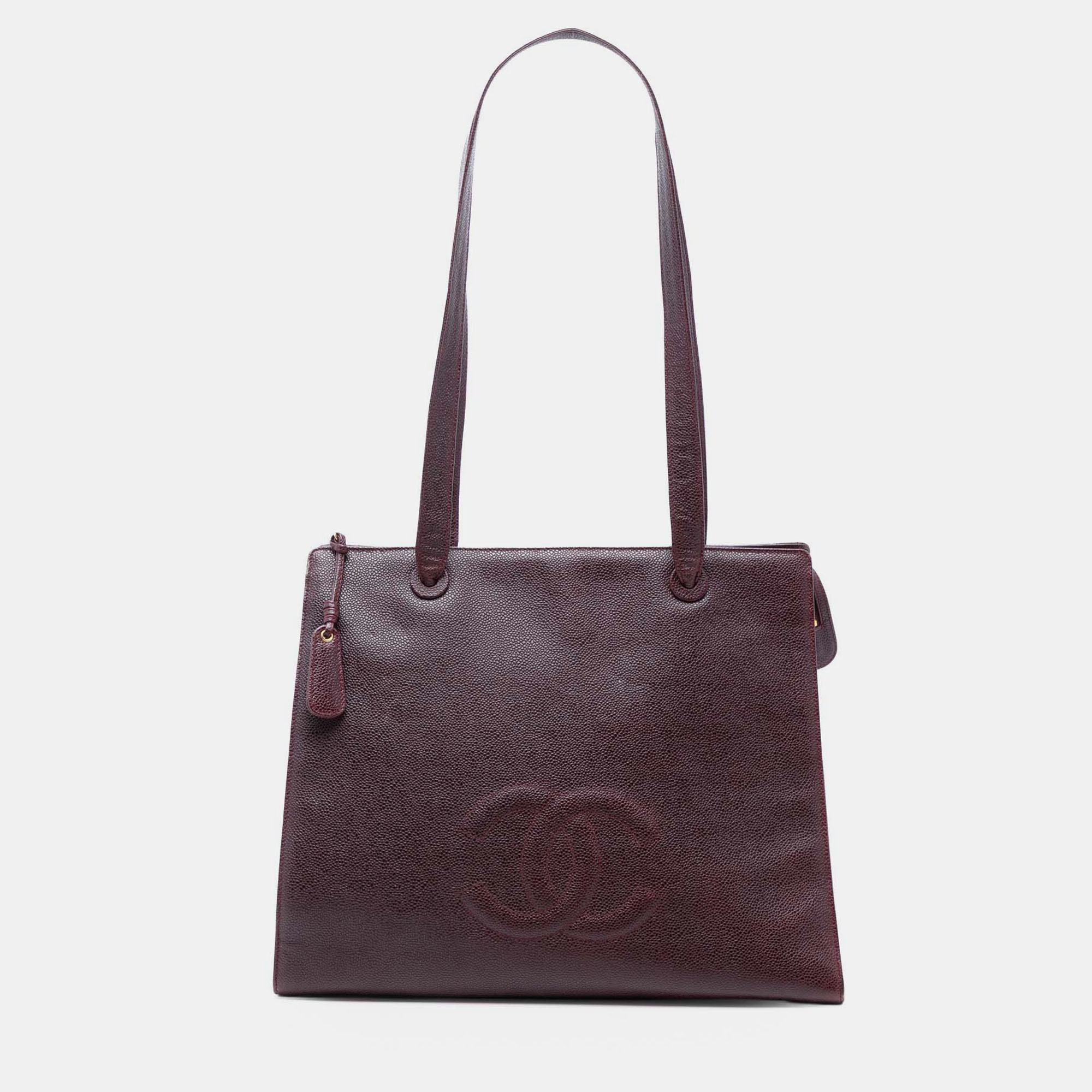 

Chanel Red CC Caviar Tote