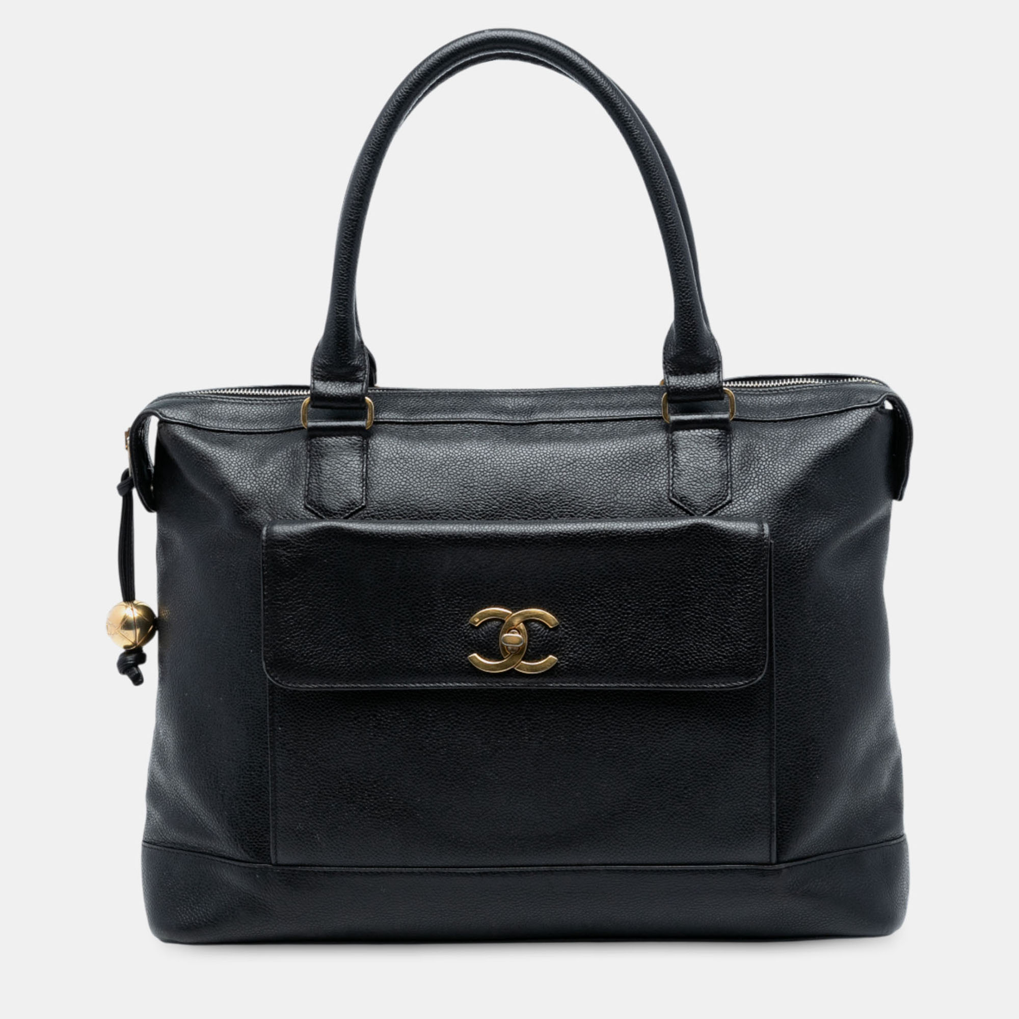 

Chanel Black CC Caviar Front Pocket Tote