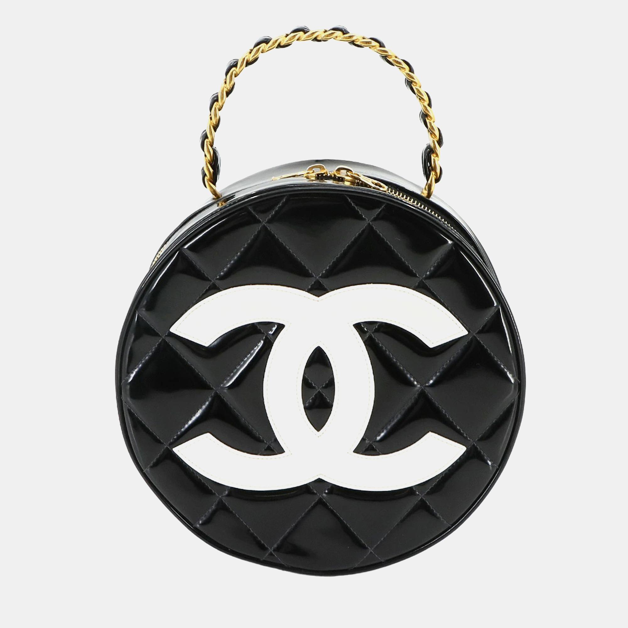 

Chanel CC Round Black/White Enamel Vanity Handbag
