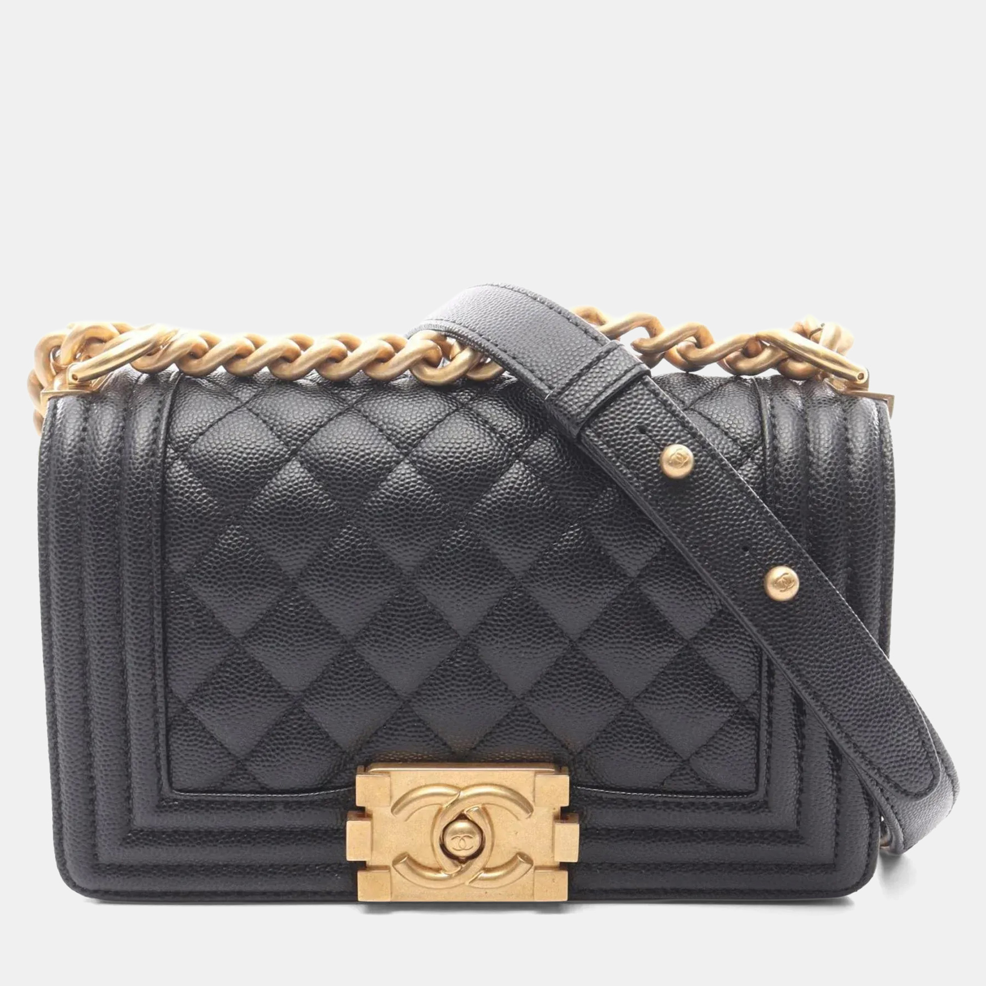 

Chanel Boy Chanel Small Shoulder Bag In Calfskin Leather Black