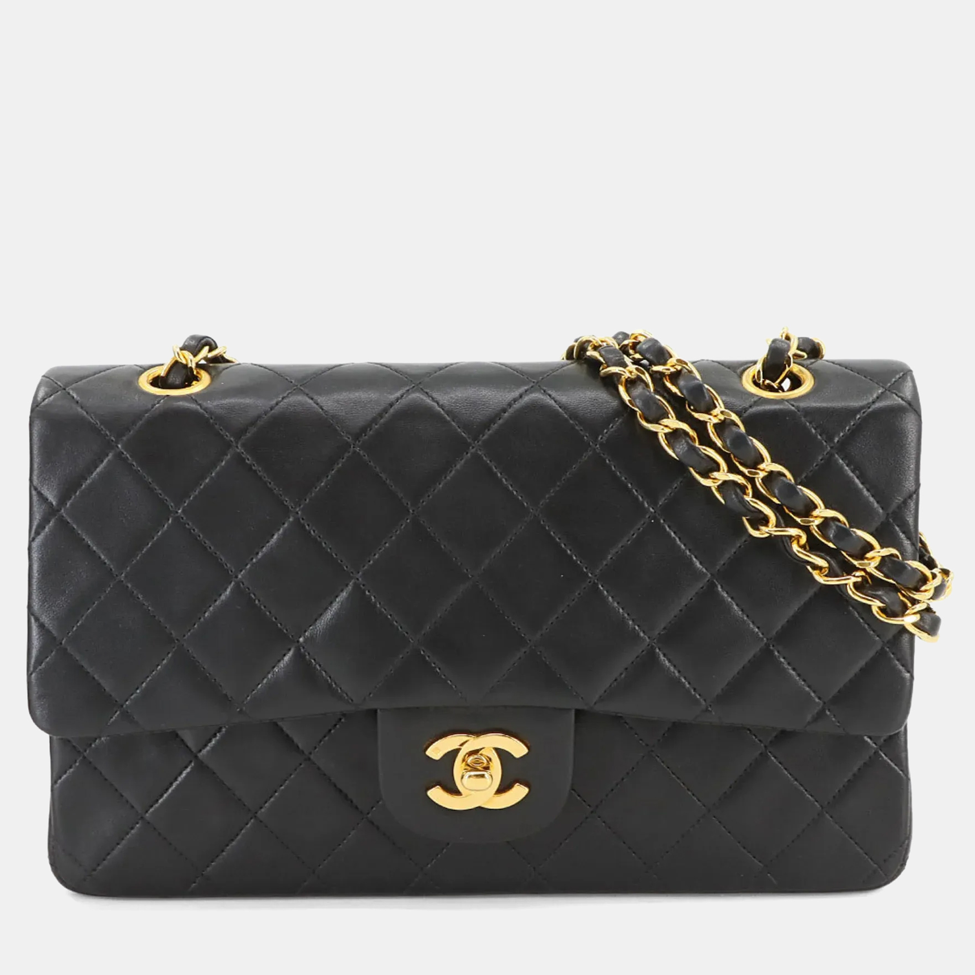 

Chanel Matelasse 25 Chain Shoulder Bag In Black Lambskin