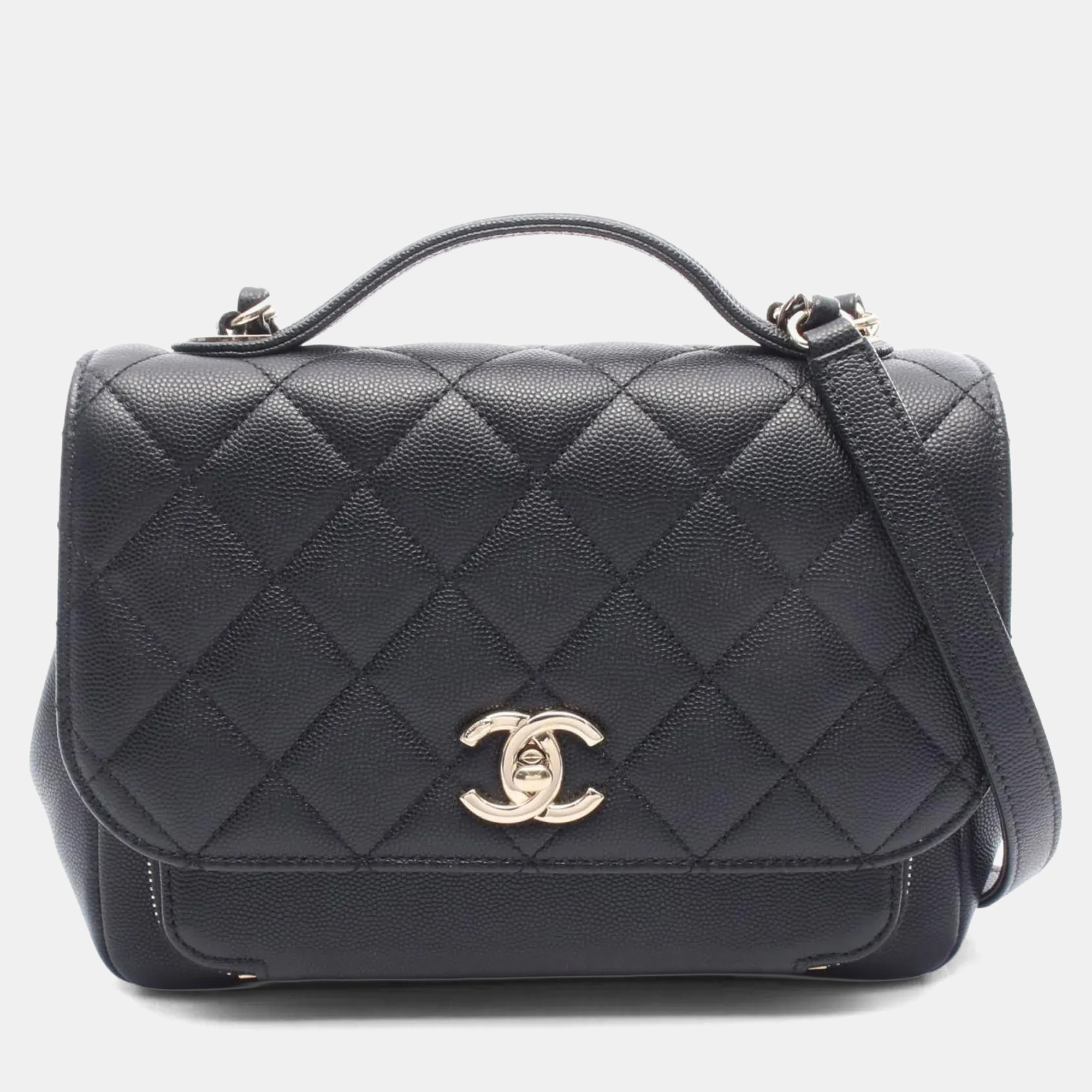 

Chanel Business Affinity Matelasse Shoulder Bag In Caviar Grained Calfskin Black