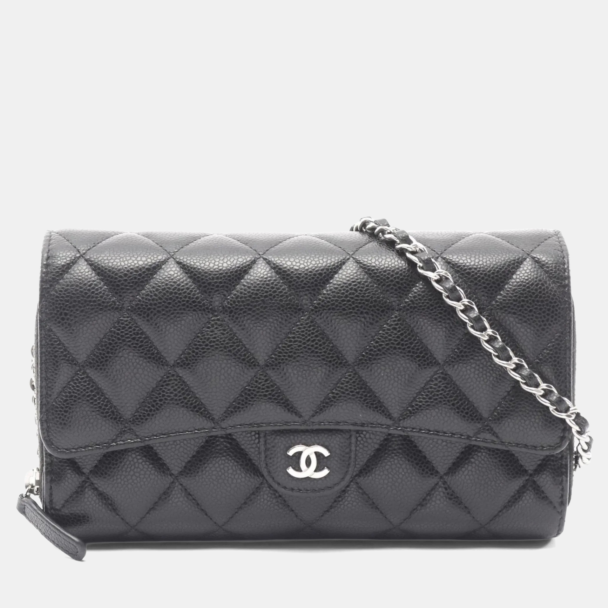 

Chanel Matelasse Shoulder Bag In Caviar Grained Calfskin Black