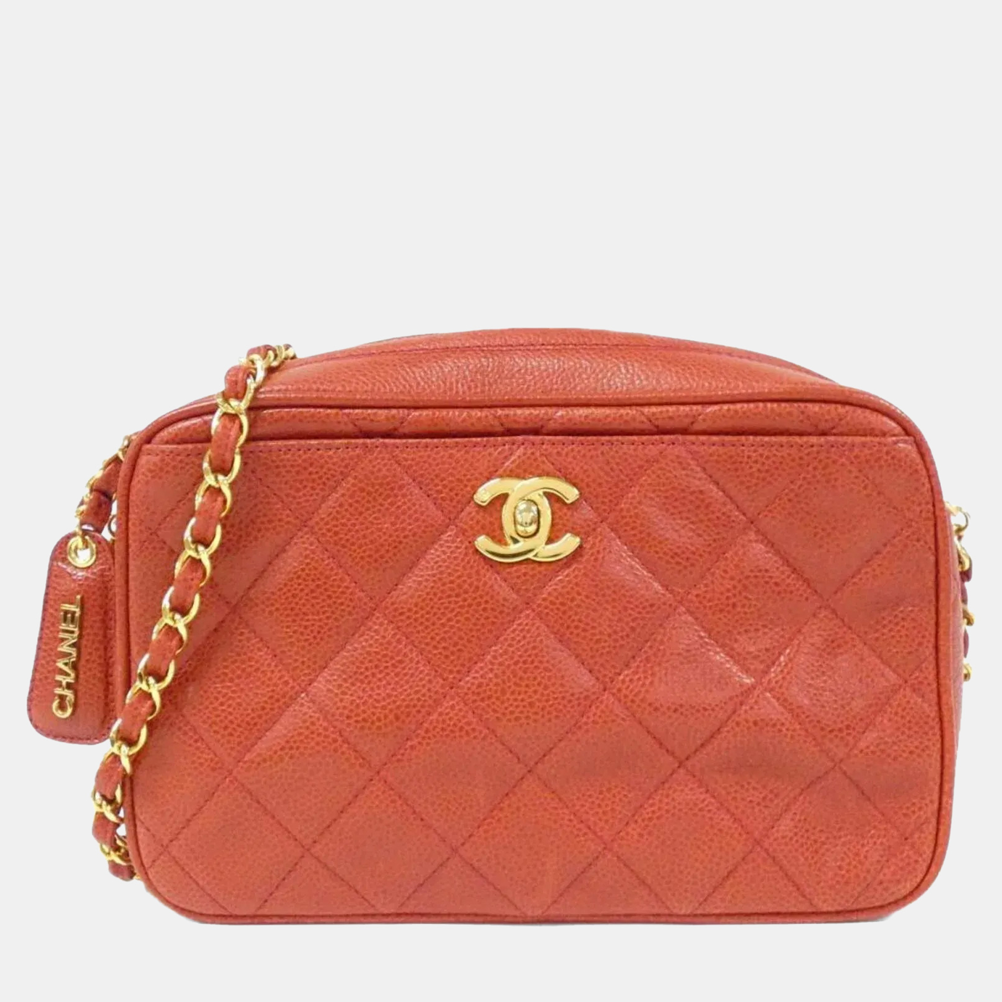 

Chanel Red Leather Shoulder Bag